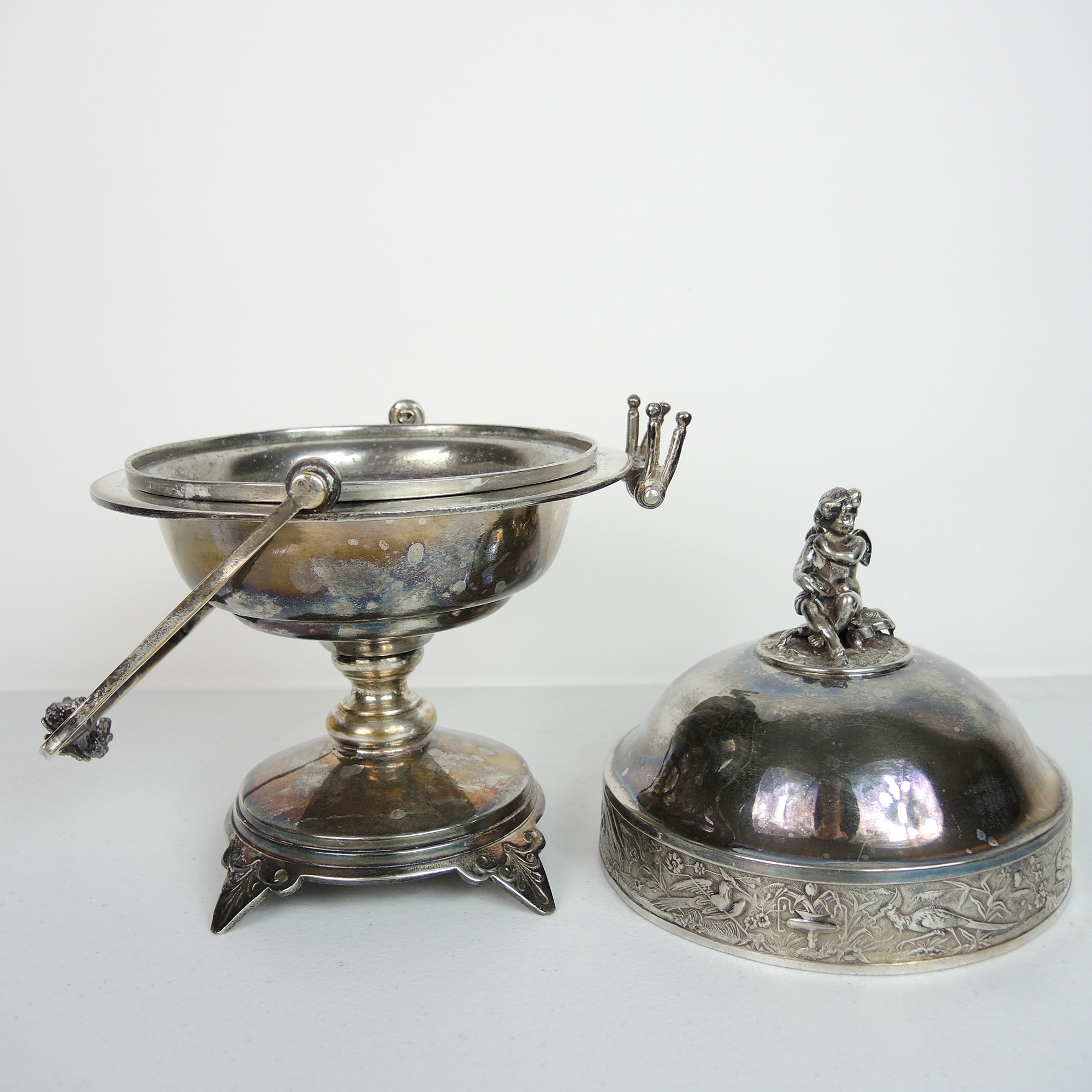 Antique Wilcox Silver Plate Co. Butter Dish, Repoussé Serving Tray and More