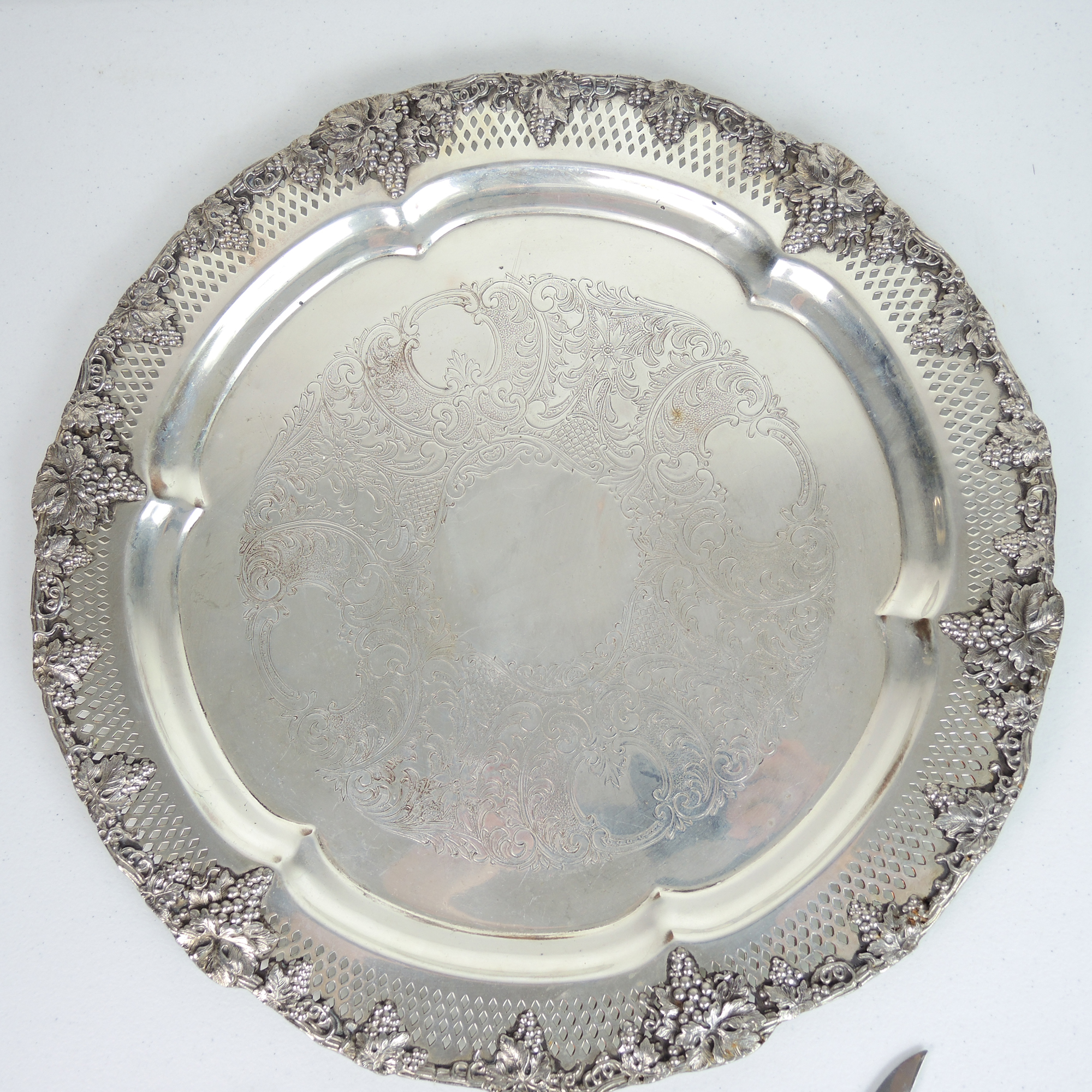 Antique Wilcox Silver Plate Co. Butter Dish, Repoussé Serving Tray and More