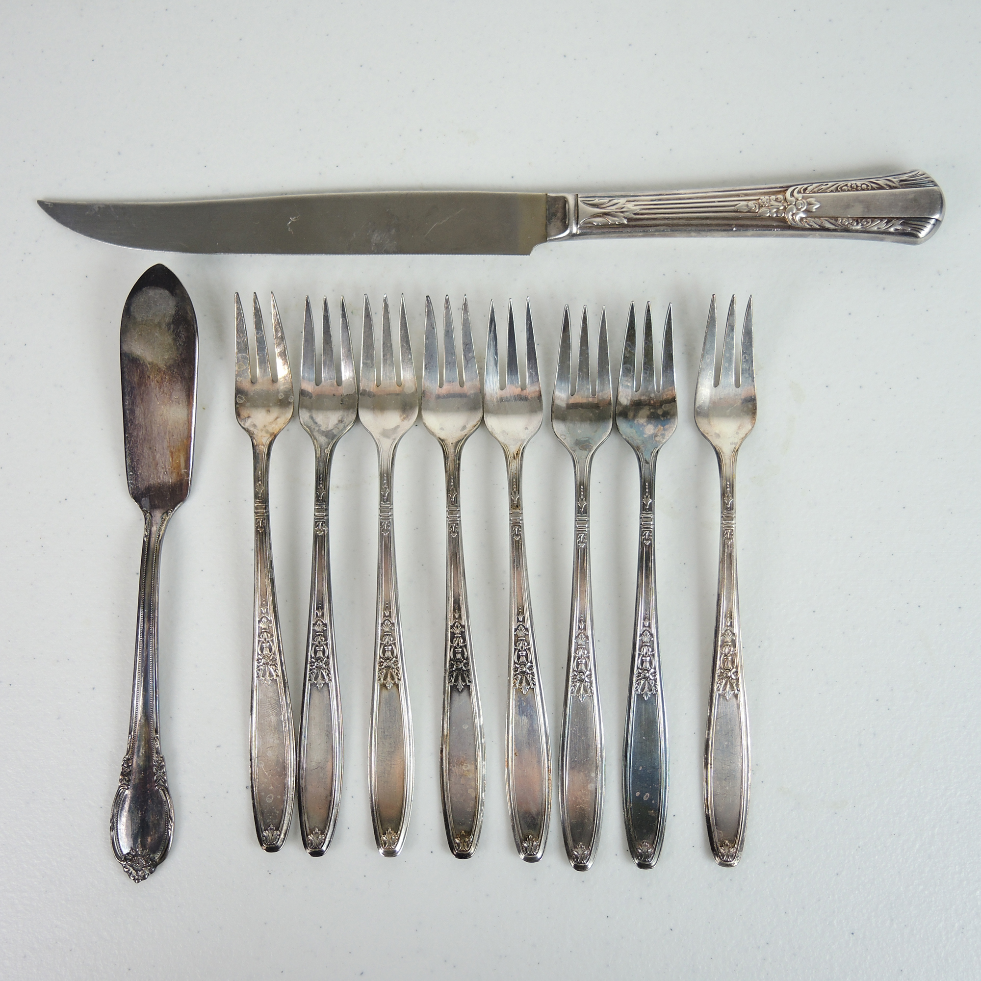 Antique Wilcox Silver Plate Co. Butter Dish, Repoussé Serving Tray and More