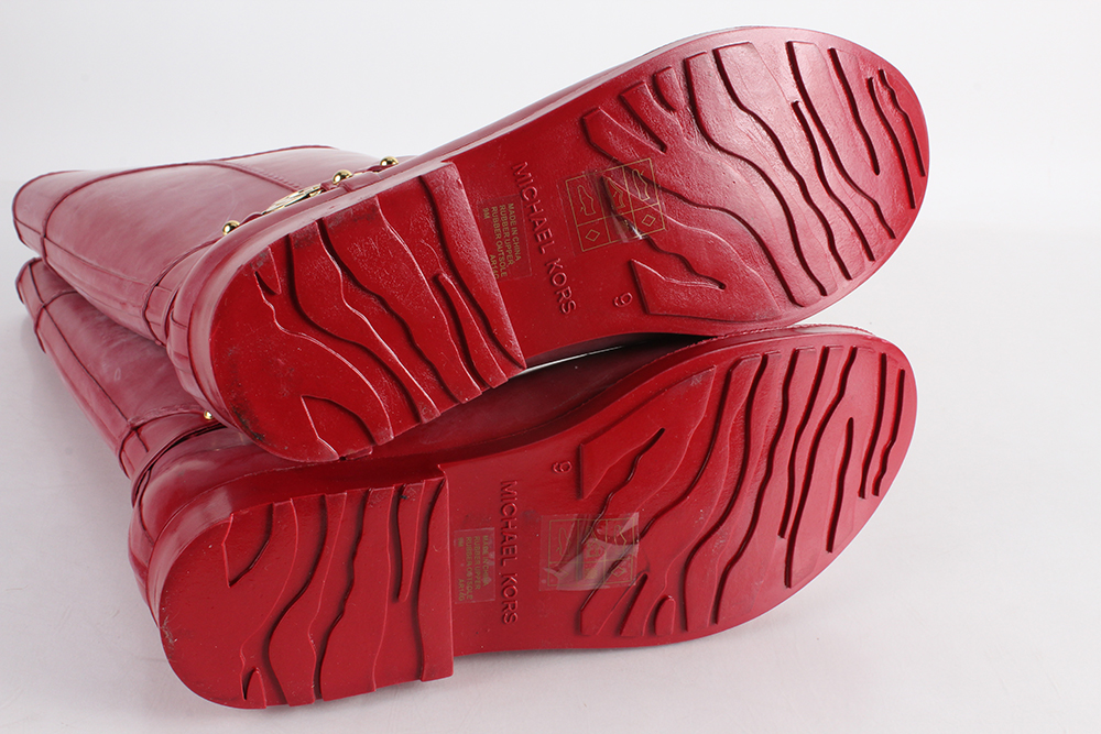 Michael Kors Women's Red Rubber Rain Boots