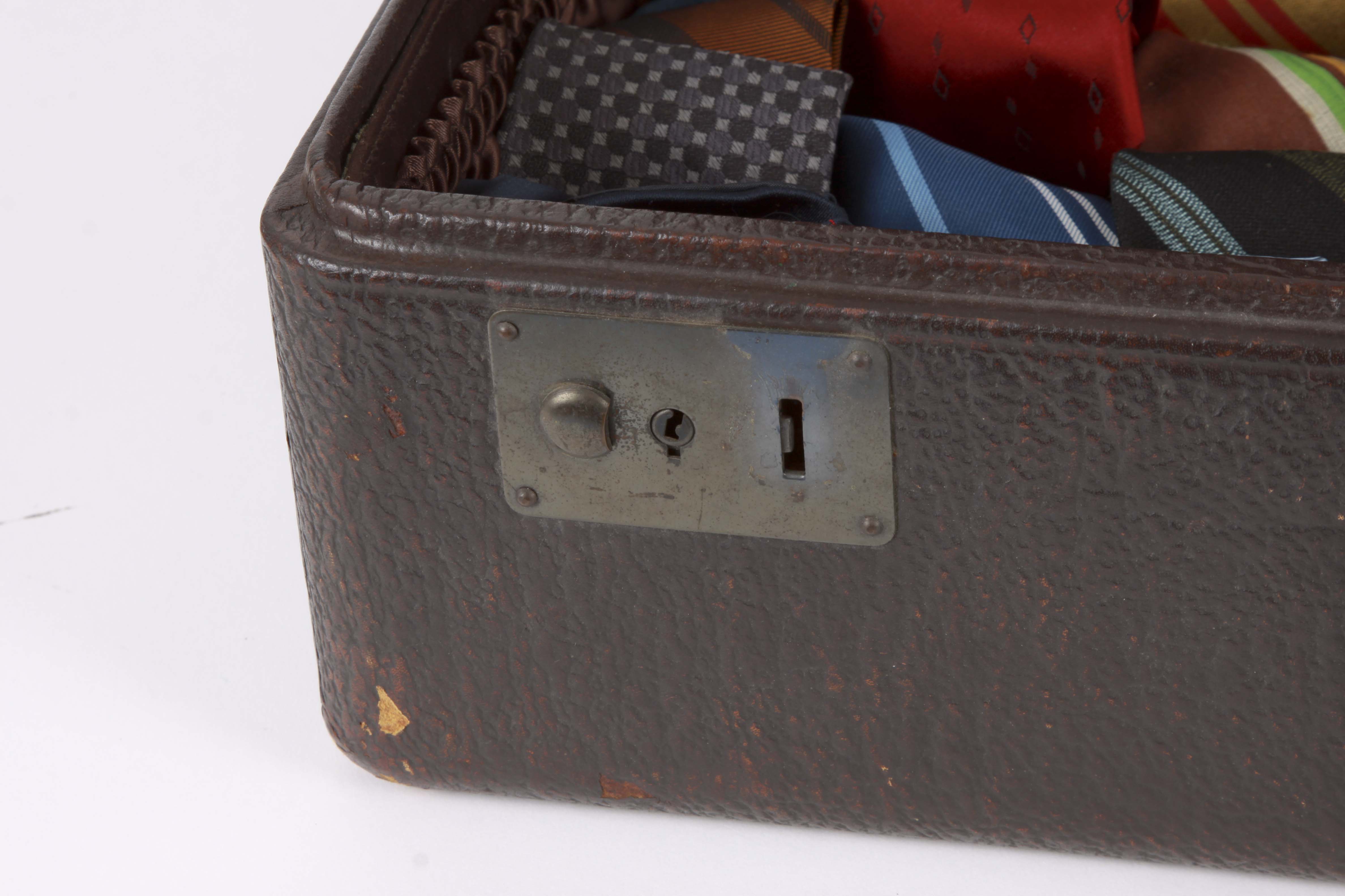 Vintage Suitcase and Tie Assortment