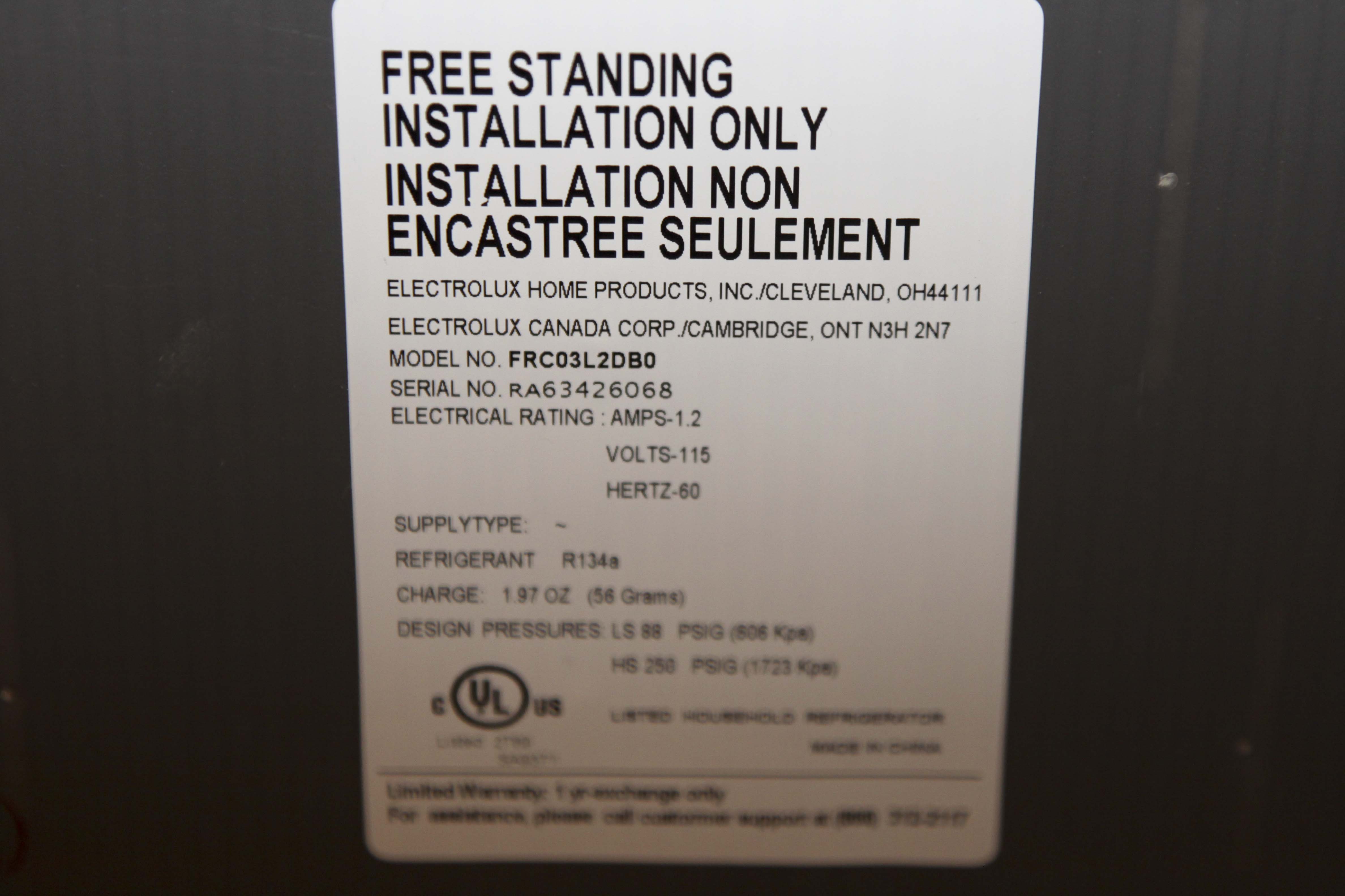 Frigidare Mini Refrigerator