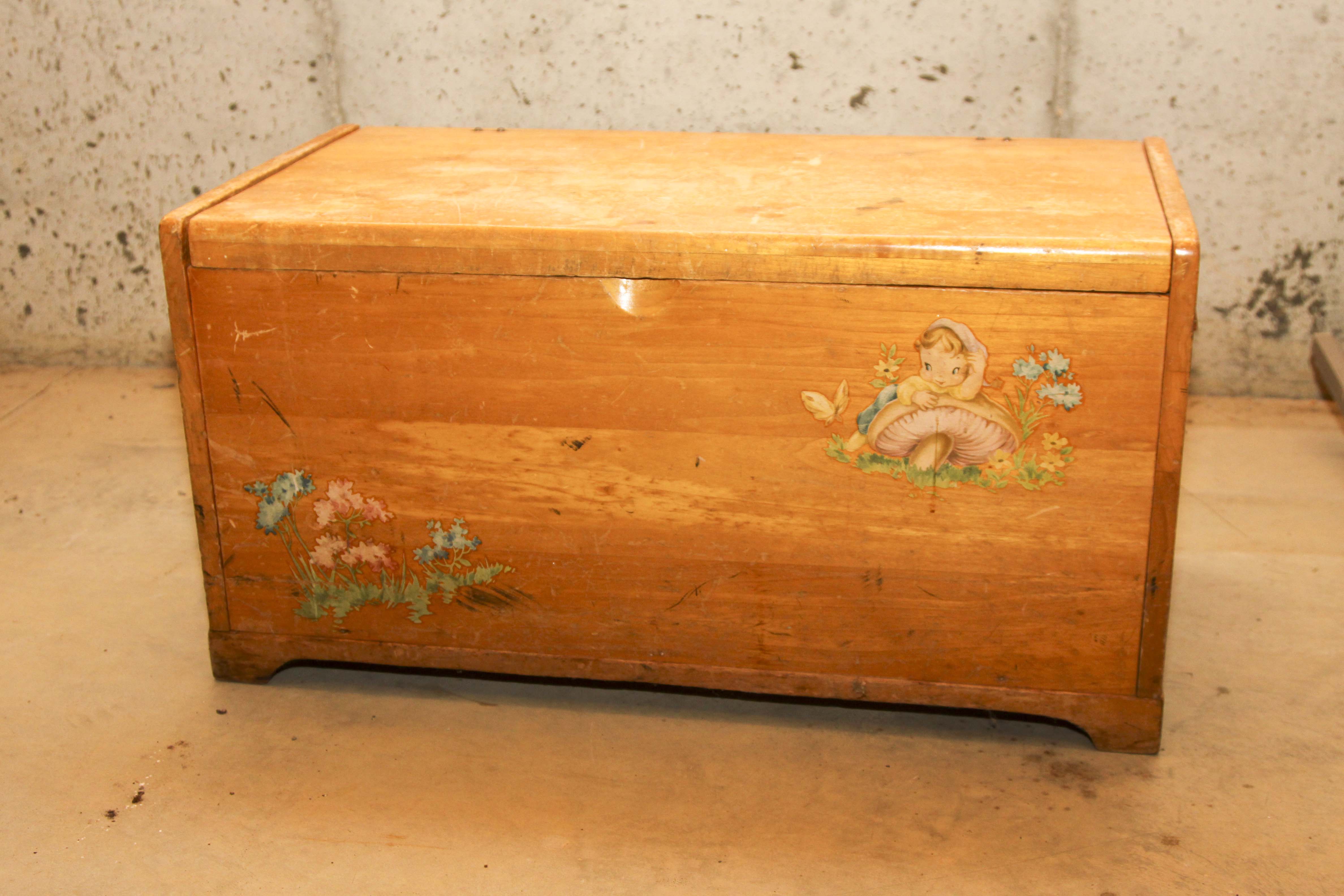 Vintage Wooden Toy Chest