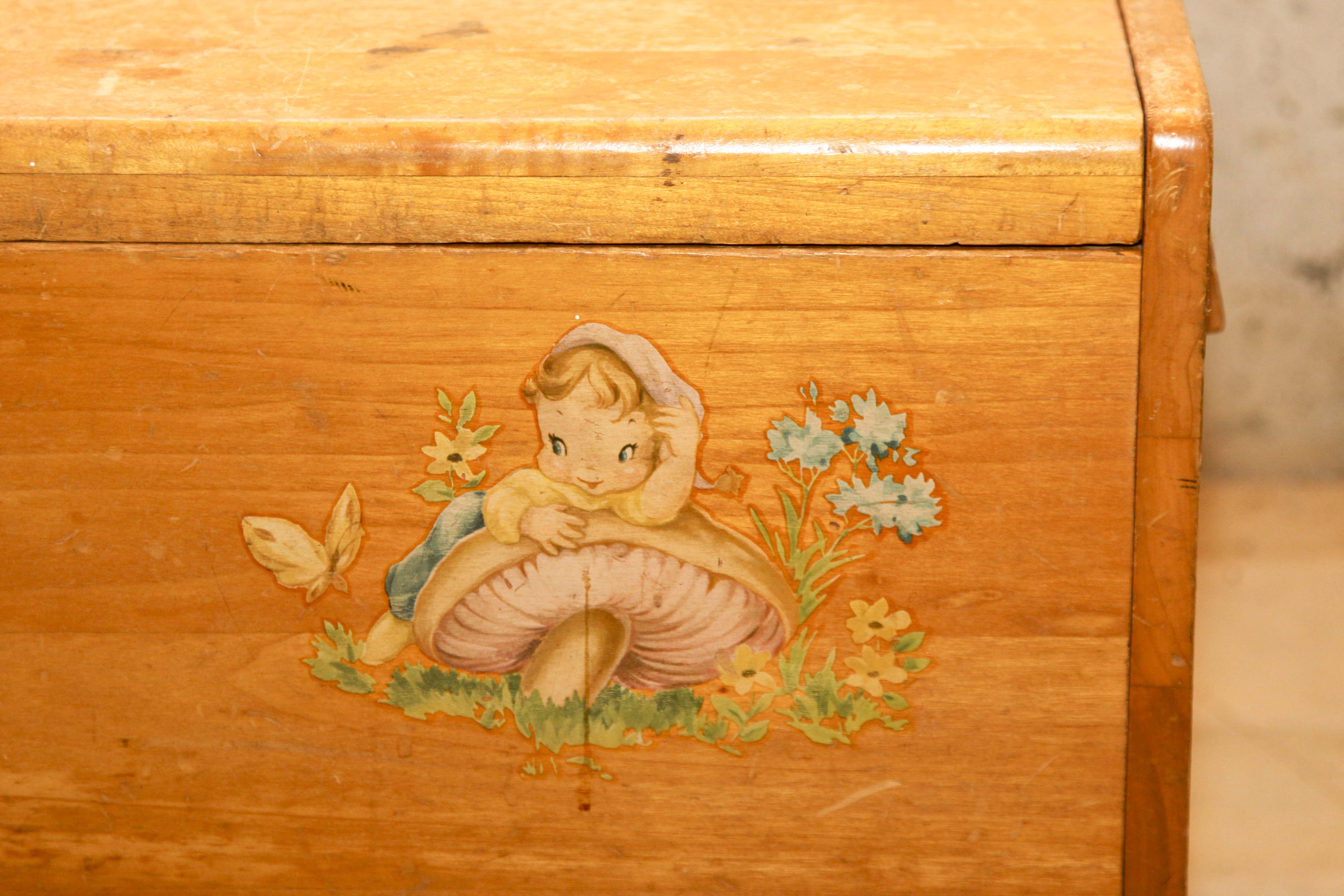 Vintage Wooden Toy Chest
