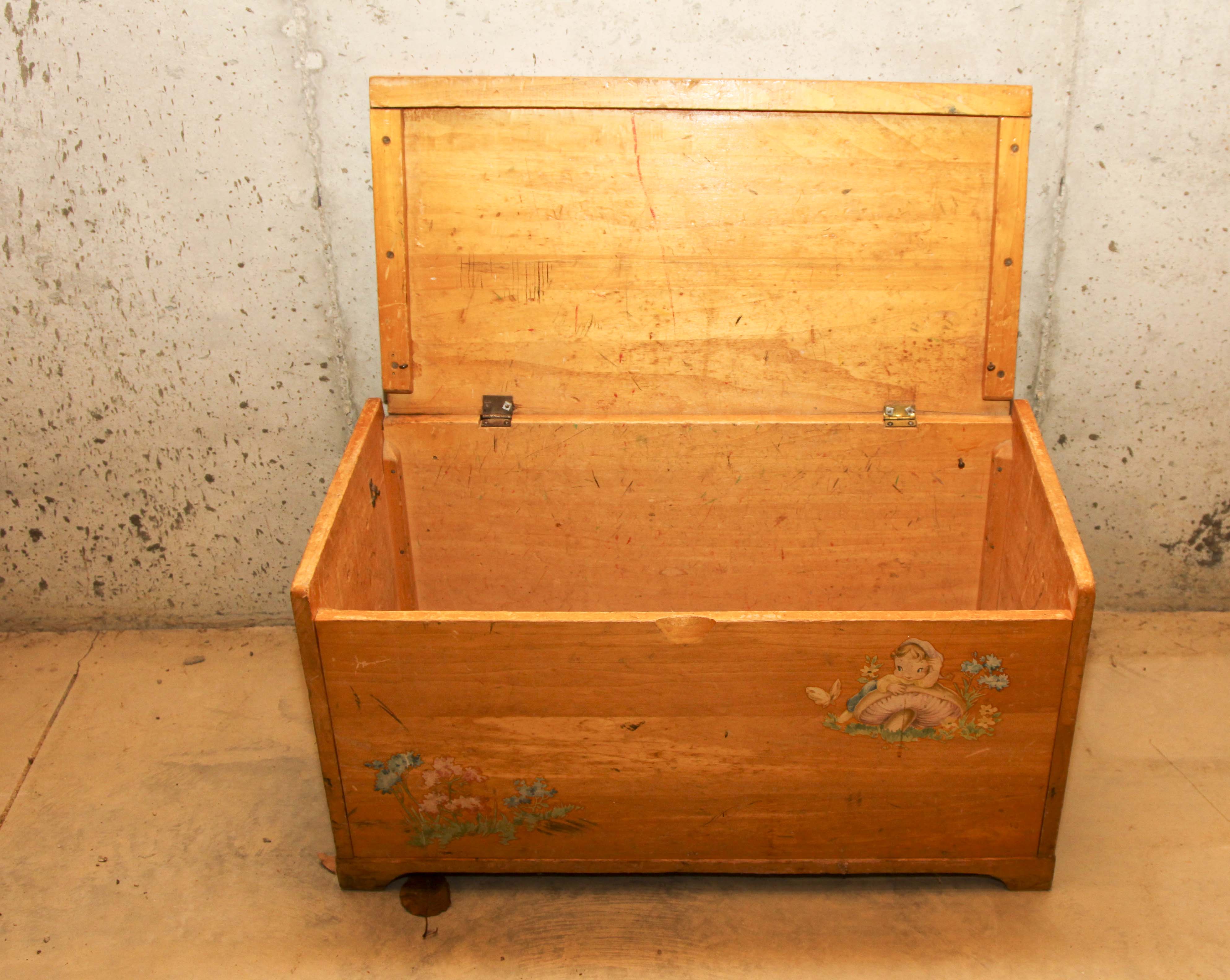 Vintage Wooden Toy Chest