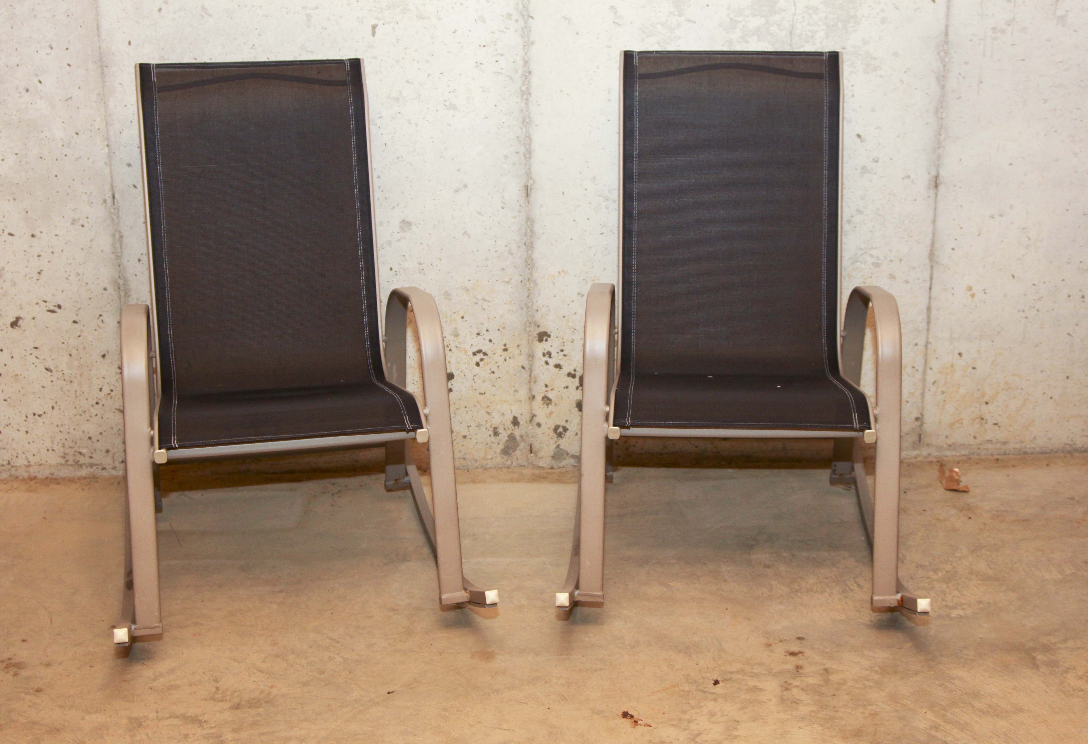 Pair of Outdoor Metal Rocking Chairs