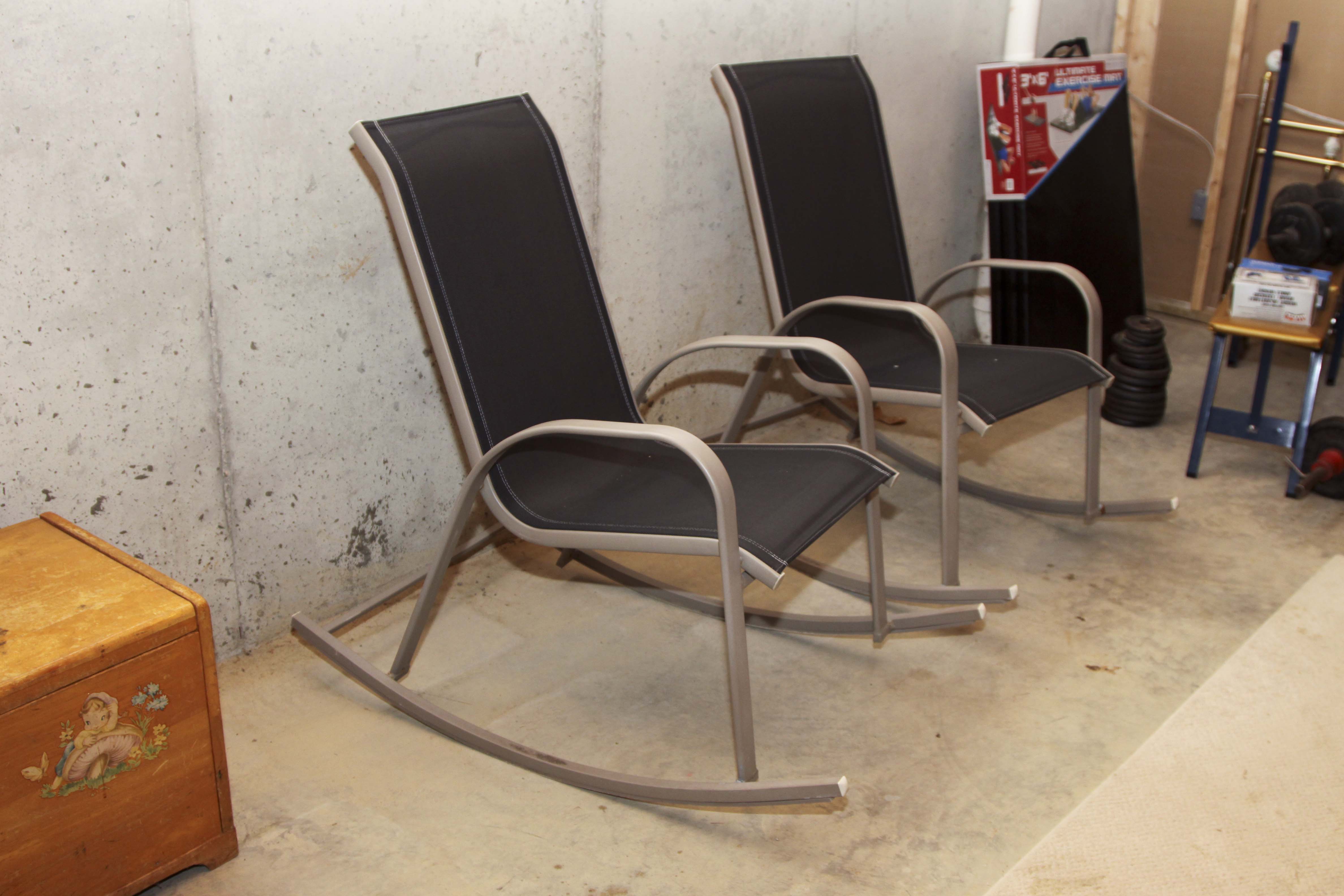 Pair of Outdoor Metal Rocking Chairs