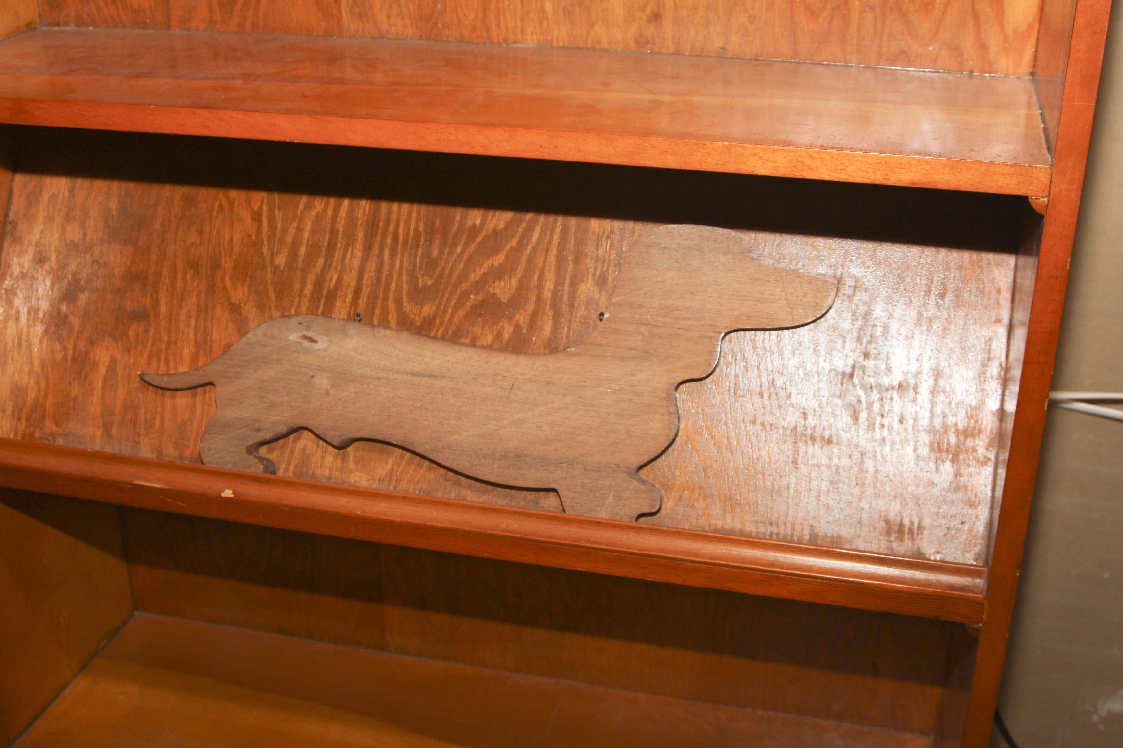 Wooden Shelving Unit With Frankenmuth Beer Sign