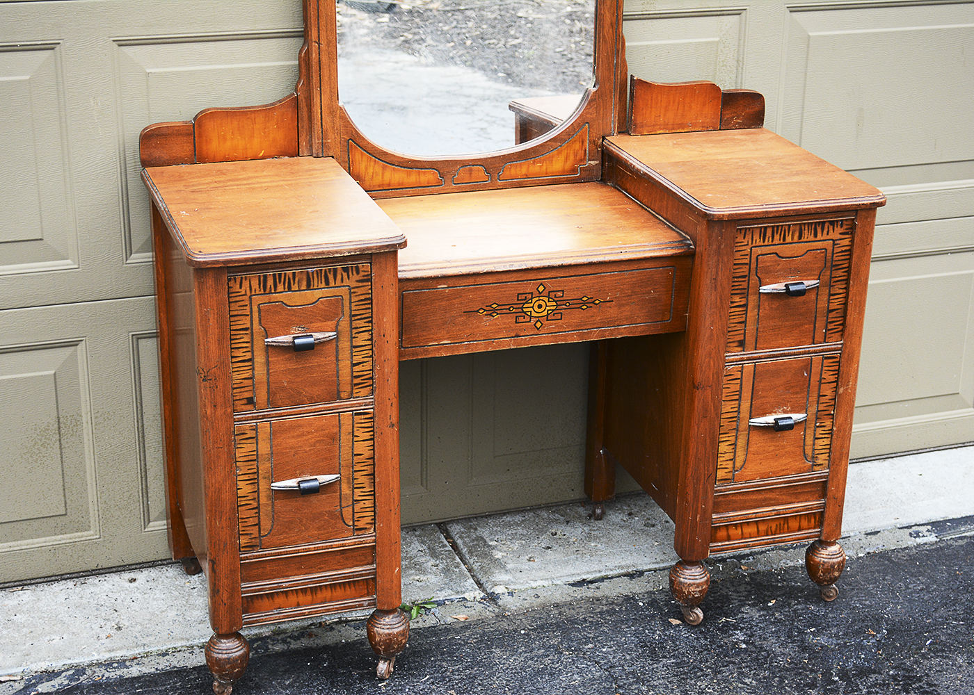 Art Deco Vanity and Stool by Ideal Furniture Co.