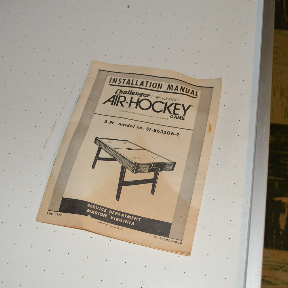 1970s Brunswick Challenger Air Hockey Table