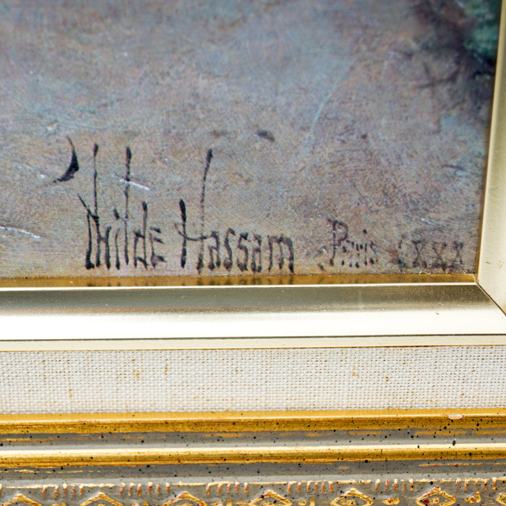 After Childe Hassam Print "Gathering Flowers in a French Garden"