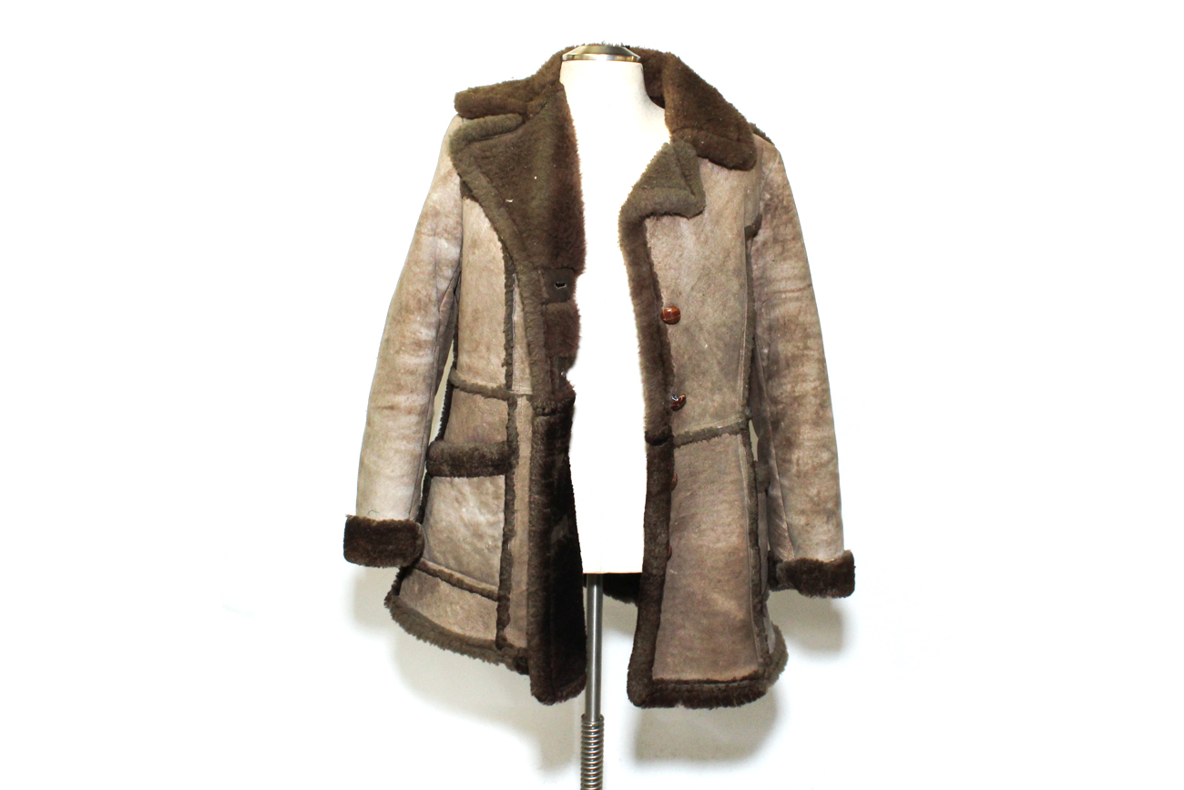 Vintage "The Leather Shop" Shearling And Wool Jacket