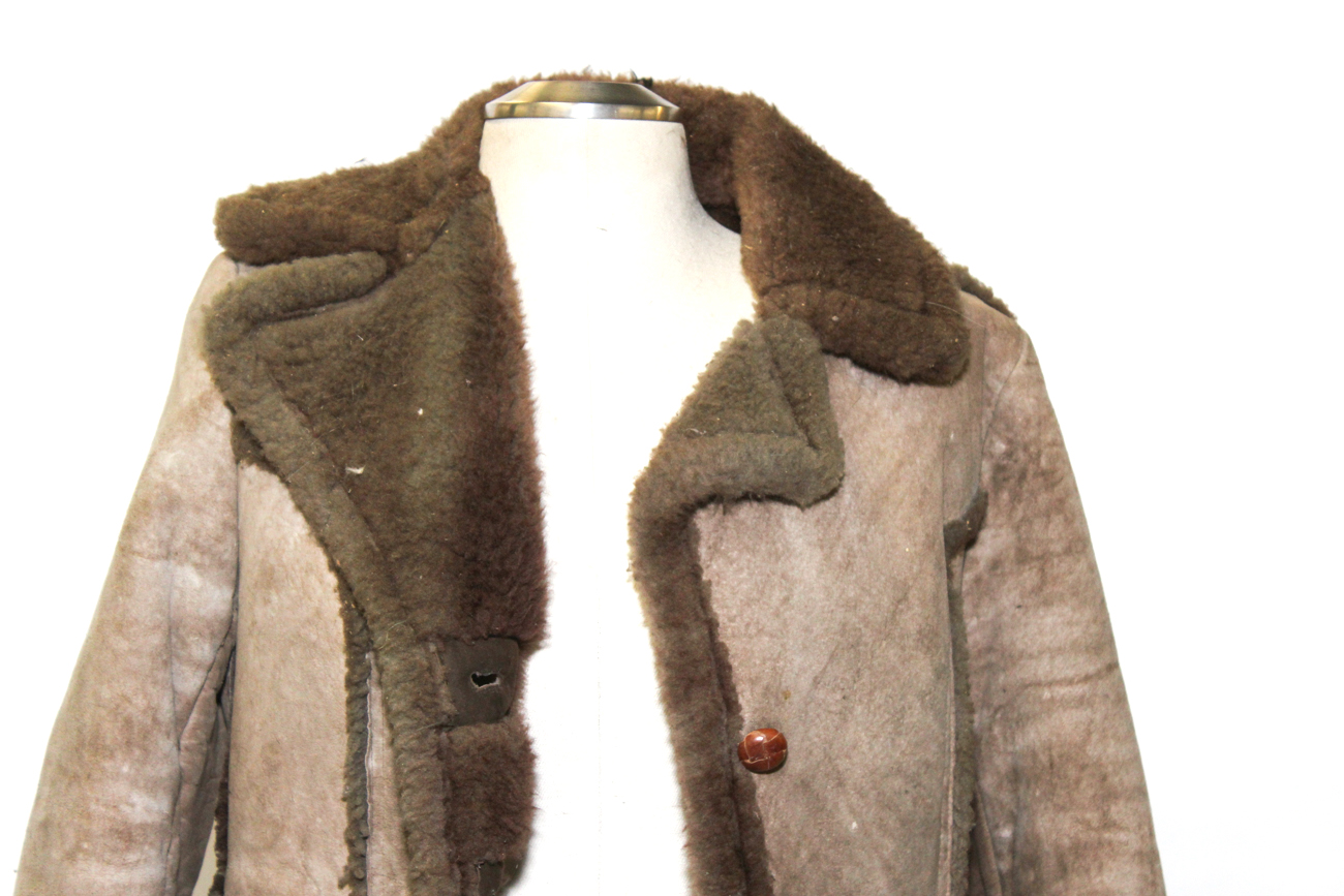 Vintage "The Leather Shop" Shearling And Wool Jacket