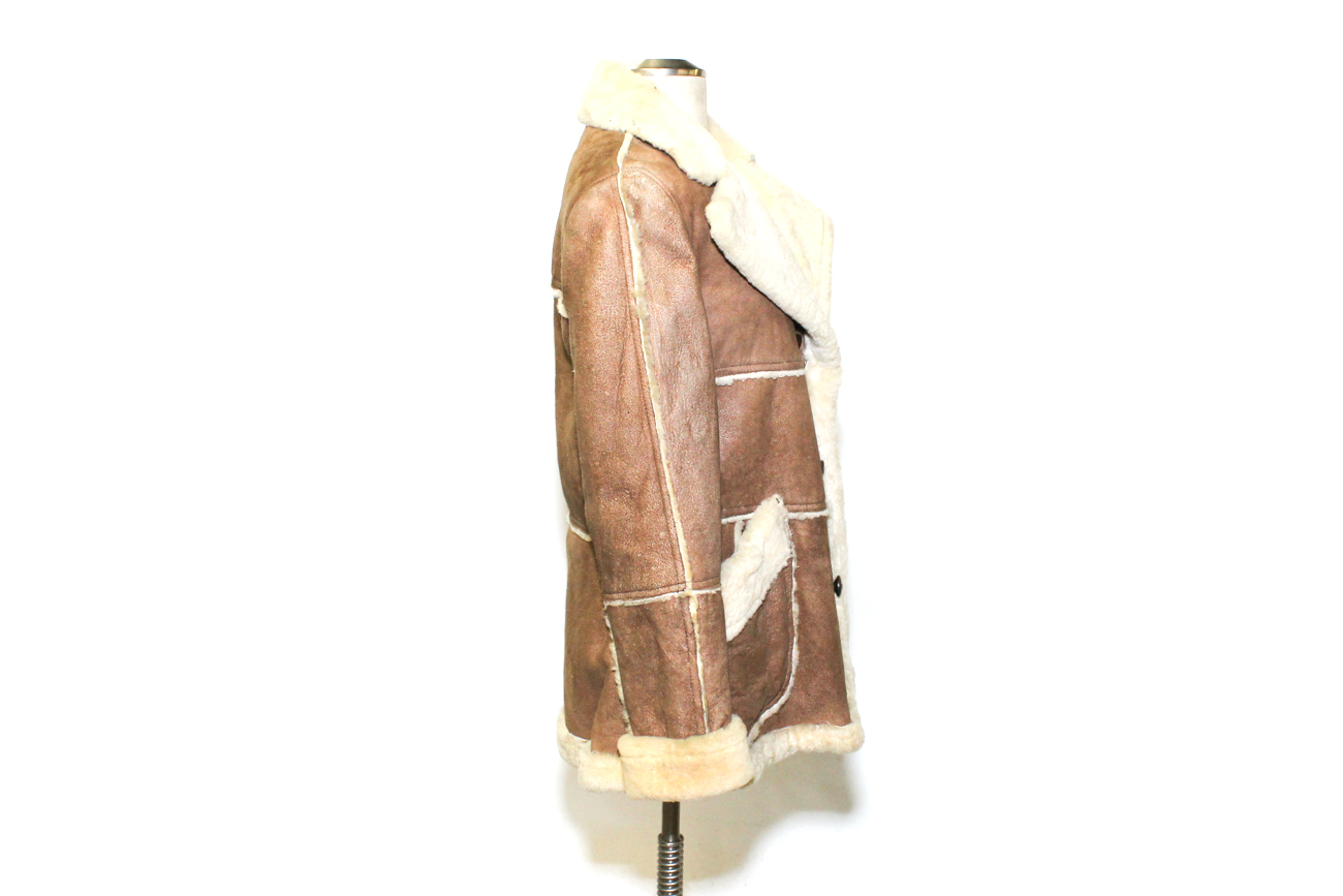 Vintage Shearling Leather And Wool Jacket