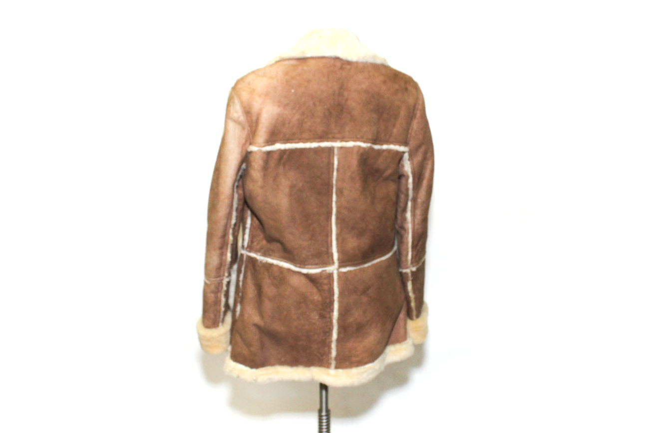 Vintage Shearling Leather And Wool Jacket