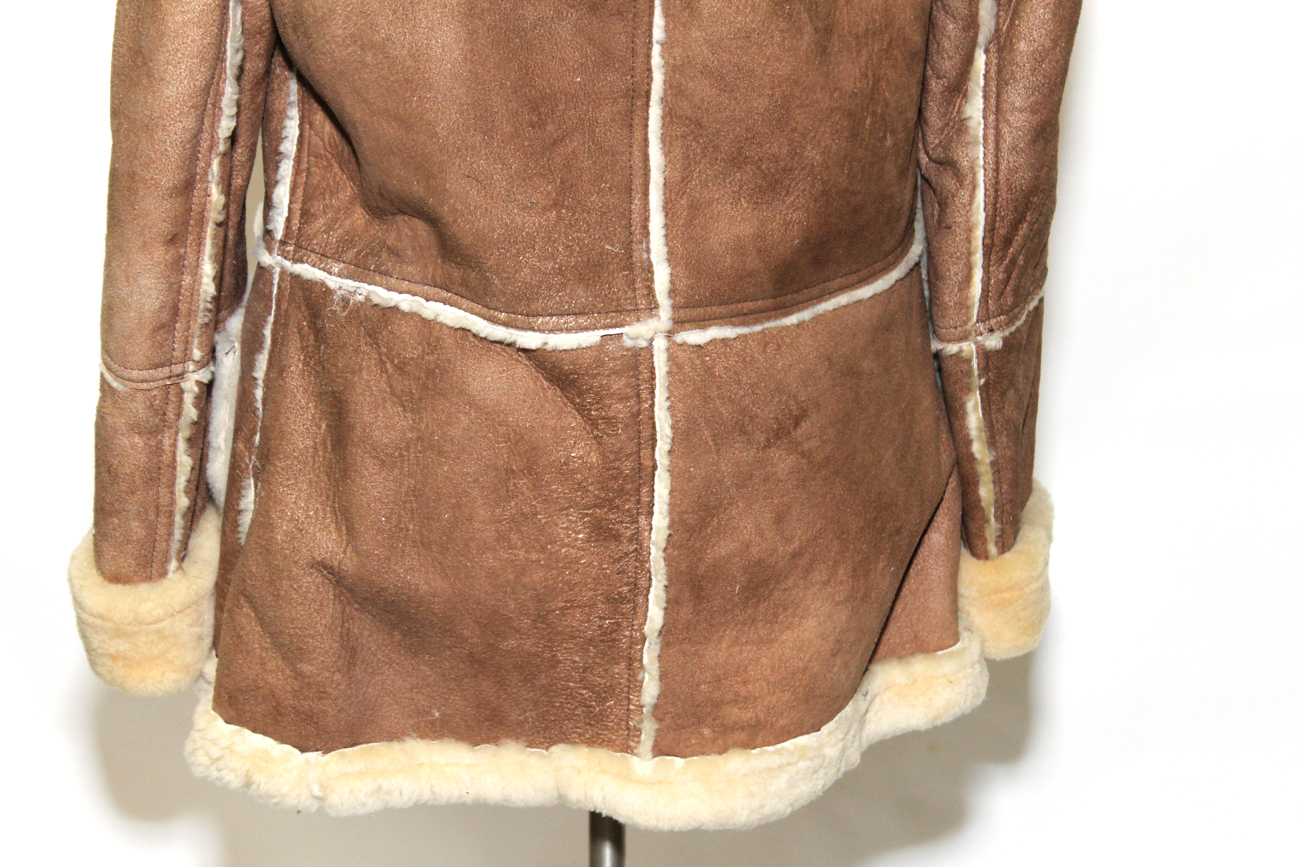Vintage Shearling Leather And Wool Jacket