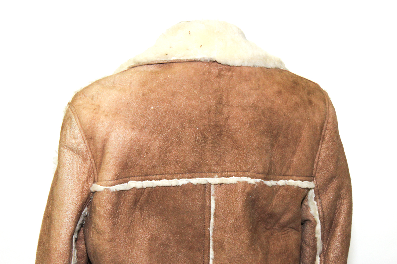 Vintage Shearling Leather And Wool Jacket