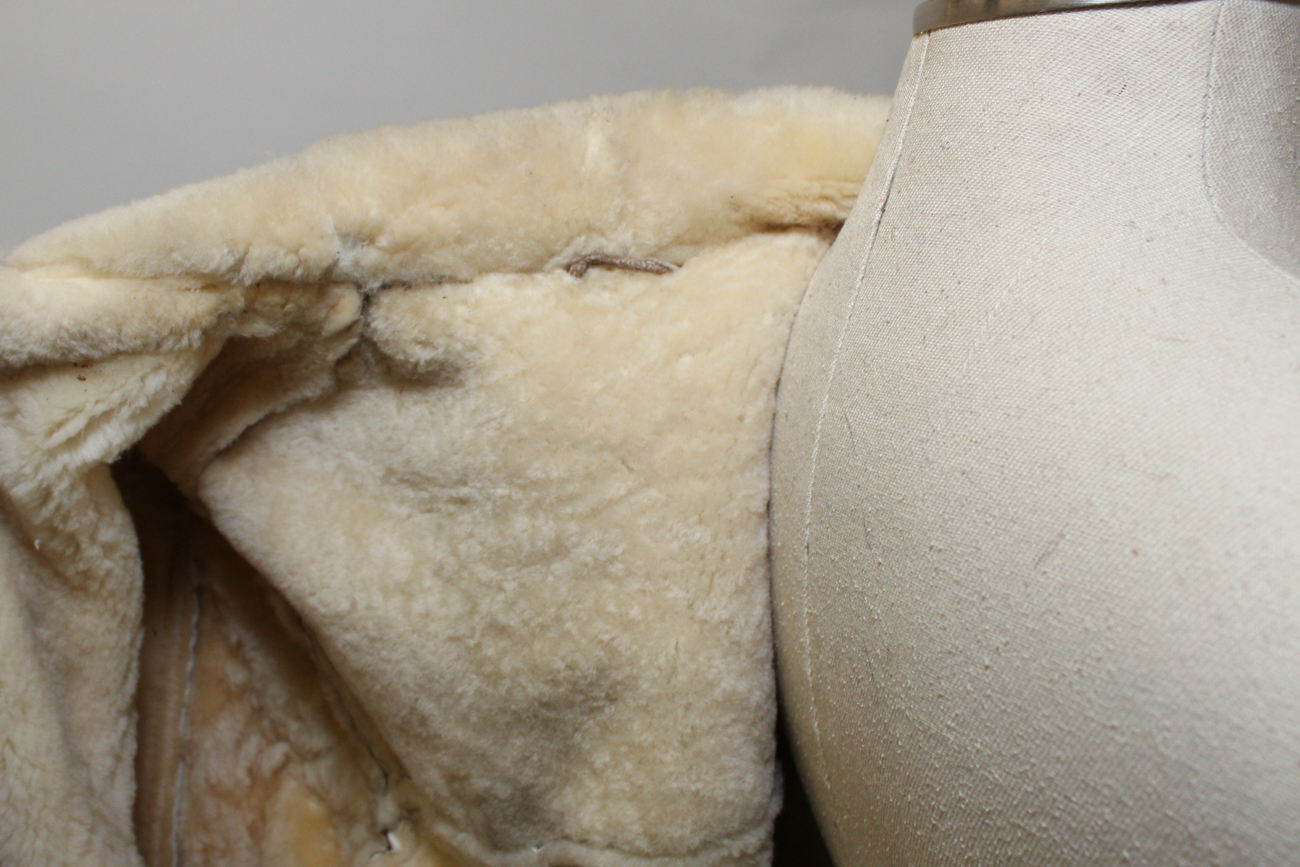 Vintage Shearling Leather And Wool Jacket