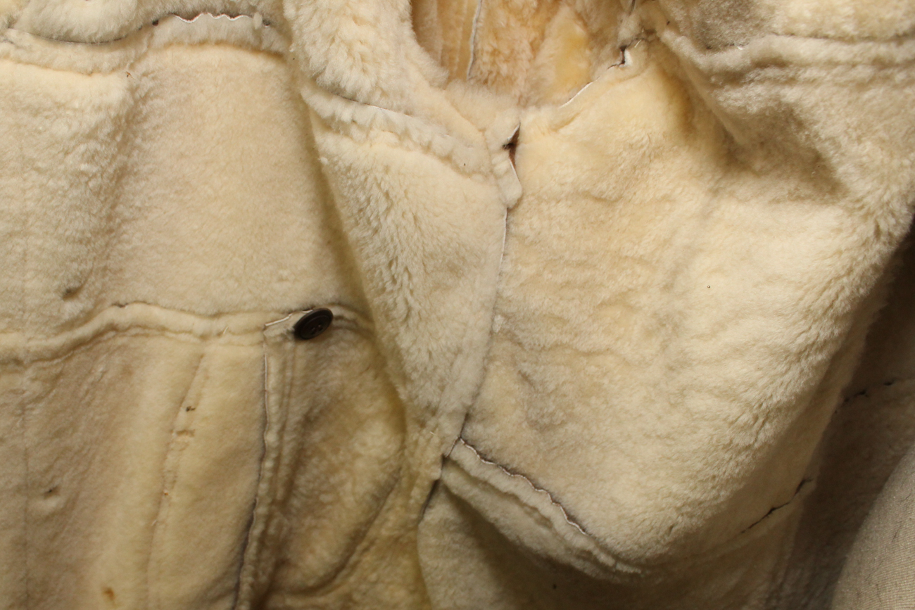 Vintage Shearling Leather And Wool Jacket