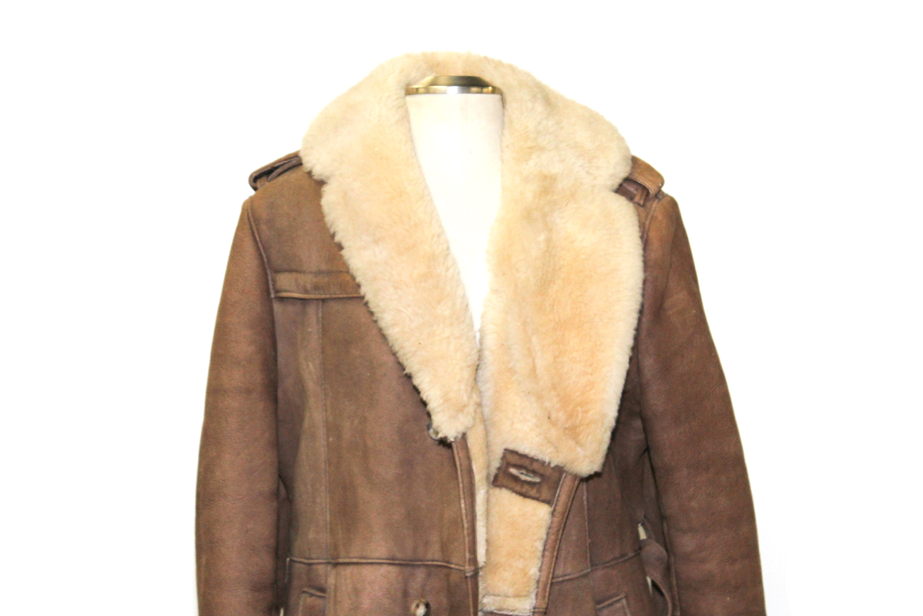 Vintage "Shearling Texas Tanning" Leather And Wool Jacket