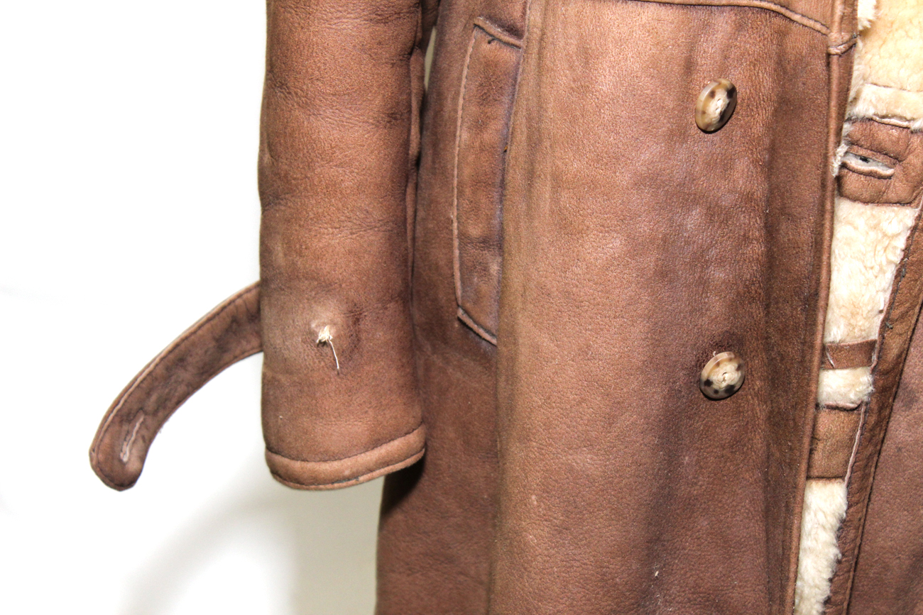 Vintage "Shearling Texas Tanning" Leather And Wool Jacket
