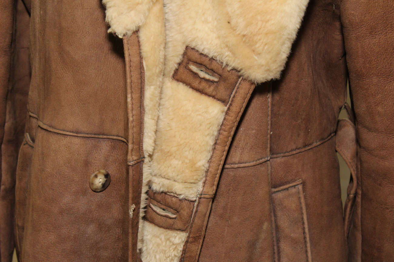 Vintage "Shearling Texas Tanning" Leather And Wool Jacket