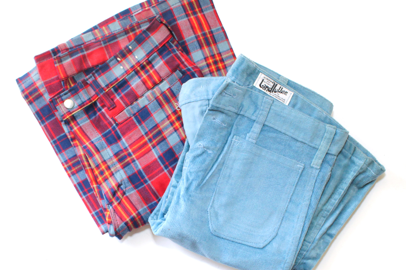 Vintage 1970s Bell Bottom Pants Sizes 28-30 Featuring Landlubbers