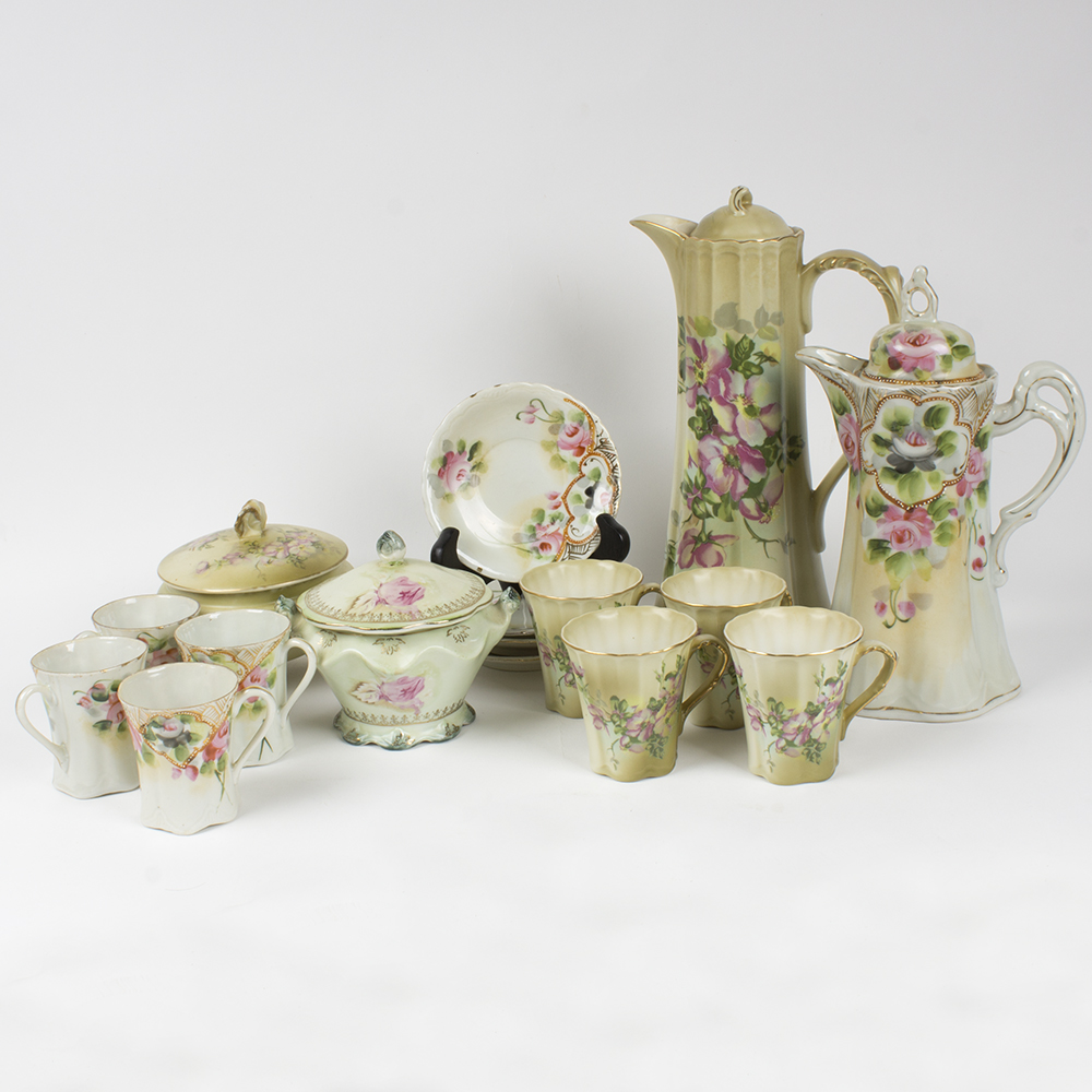 Nippon Japanese Porcelain Assembled Chocolate Set