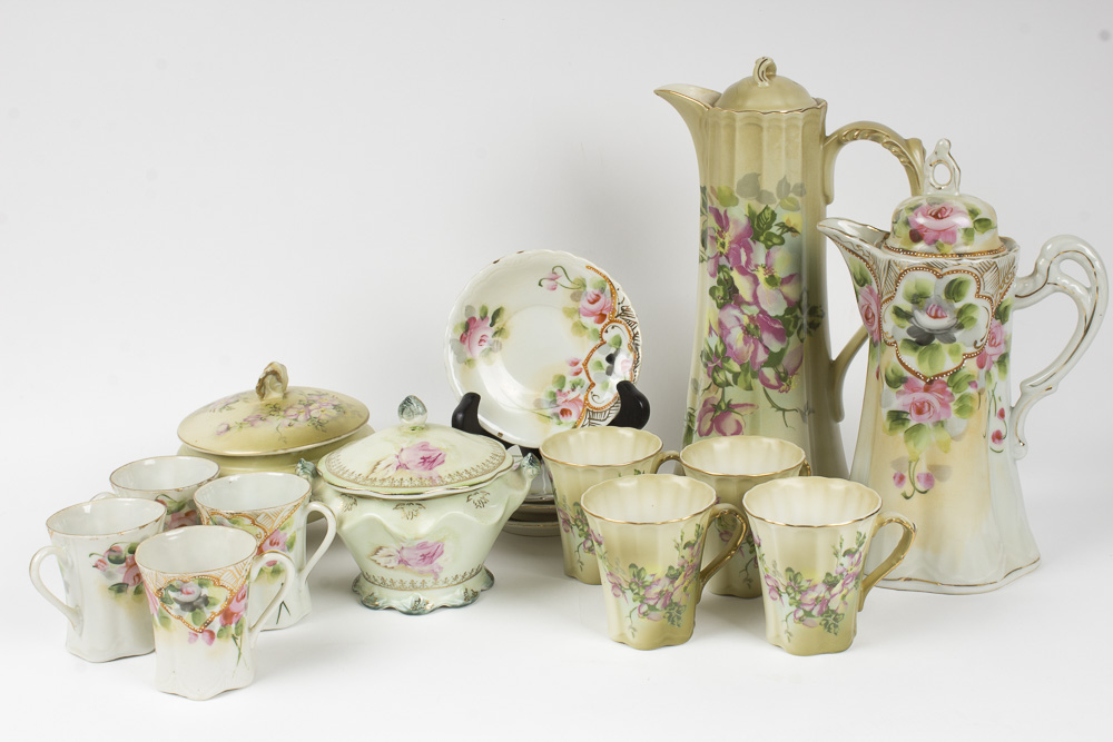 Nippon Japanese Porcelain Assembled Chocolate Set