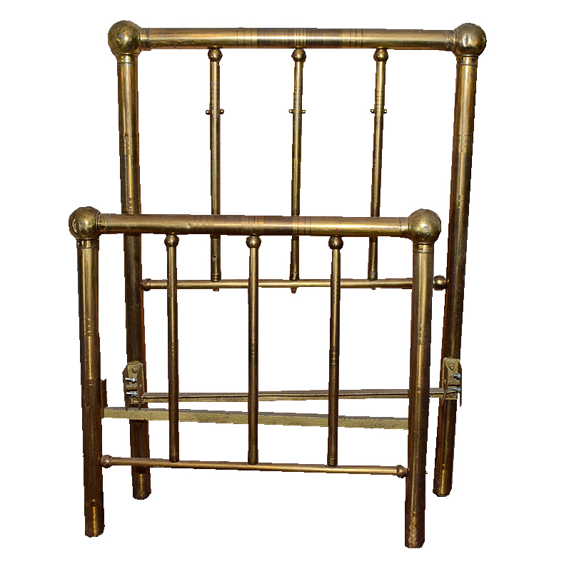Vintage Brass Twin Headboard and Footboard