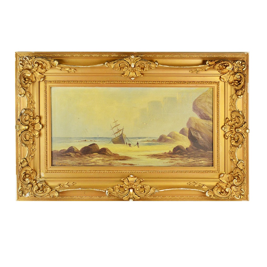 F. Carson Oil Painting of Seascape