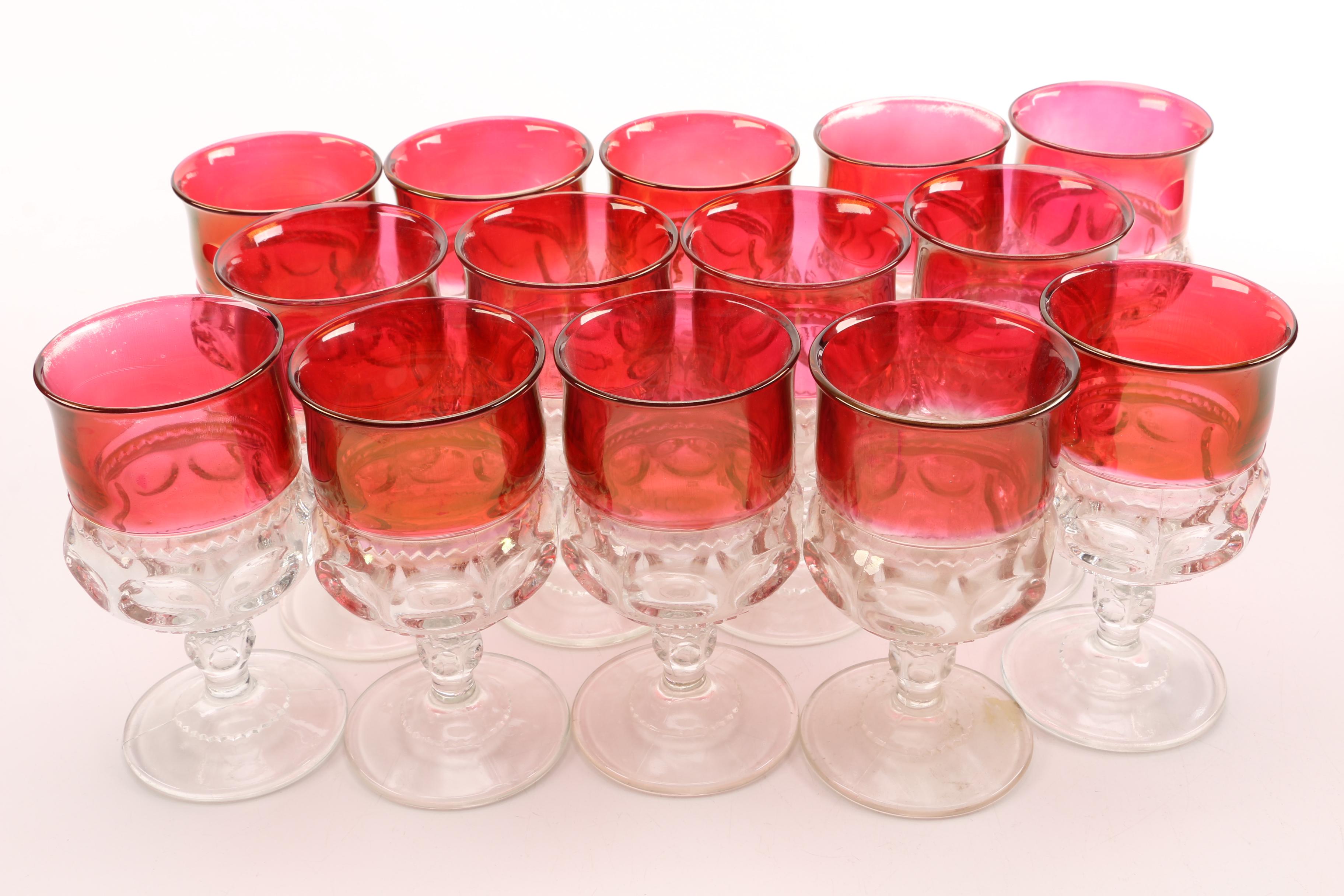 King's Crown-Cranberry Flashed Stemware