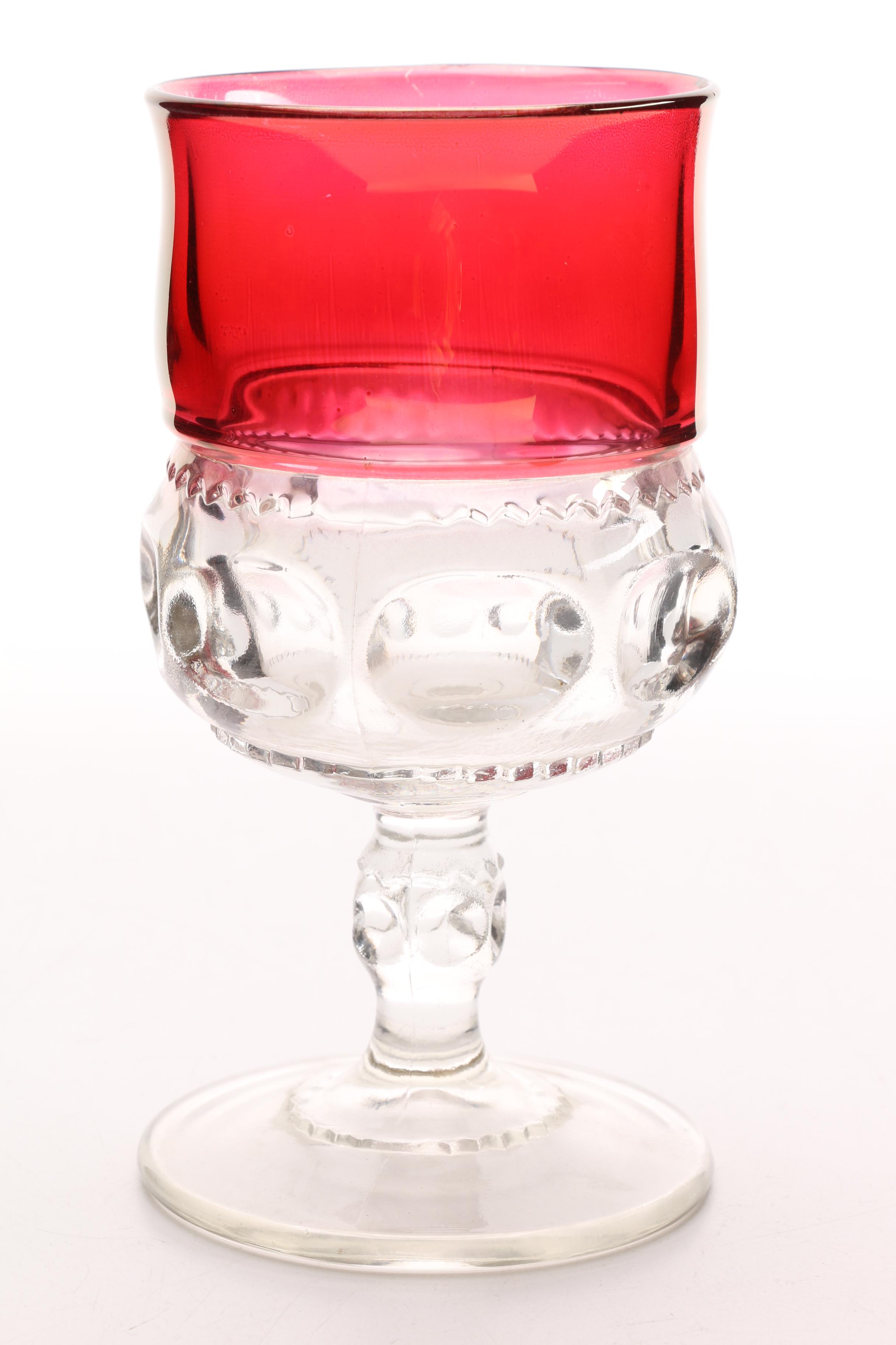 King's Crown-Cranberry Flashed Stemware