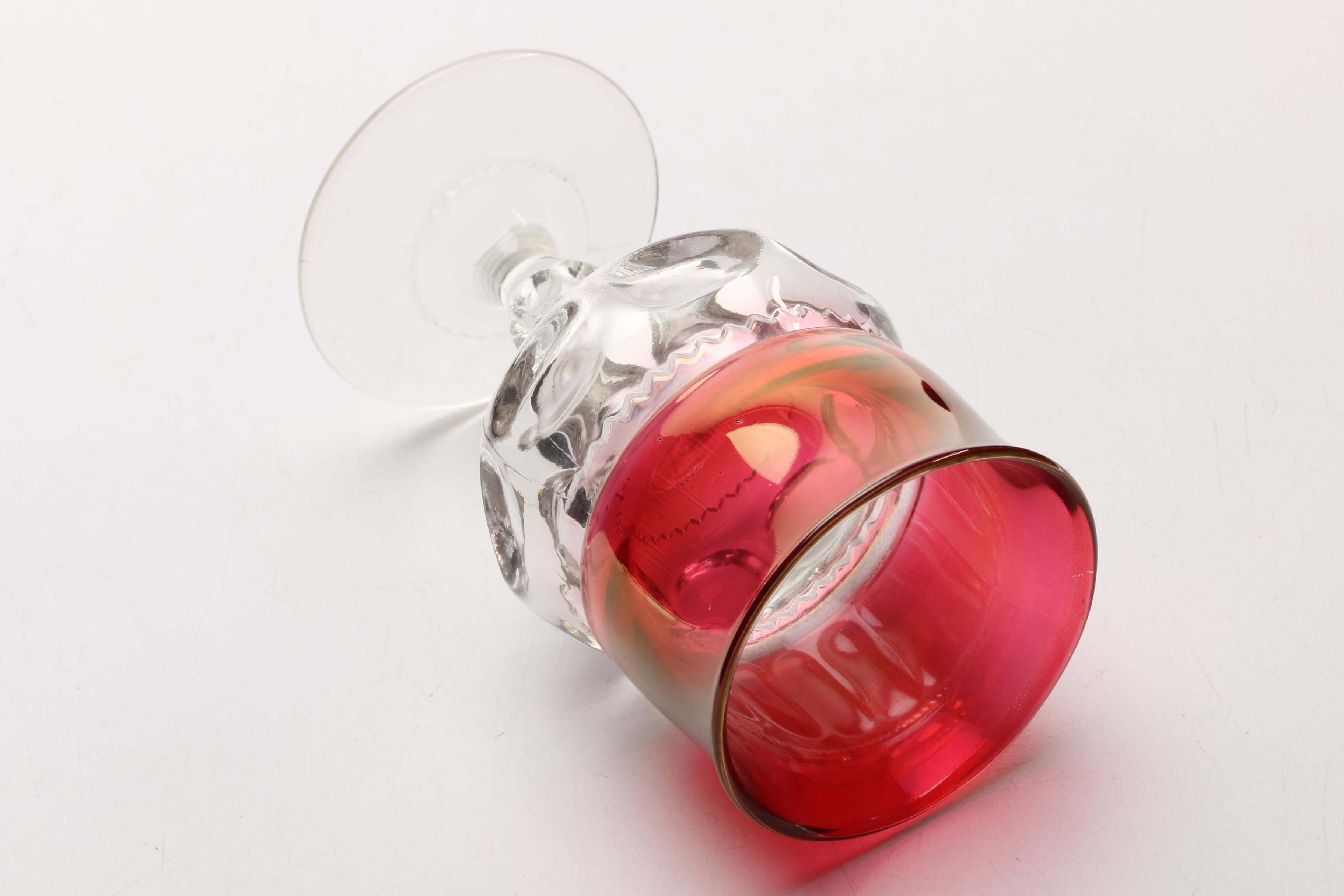 King's Crown-Cranberry Flashed Stemware