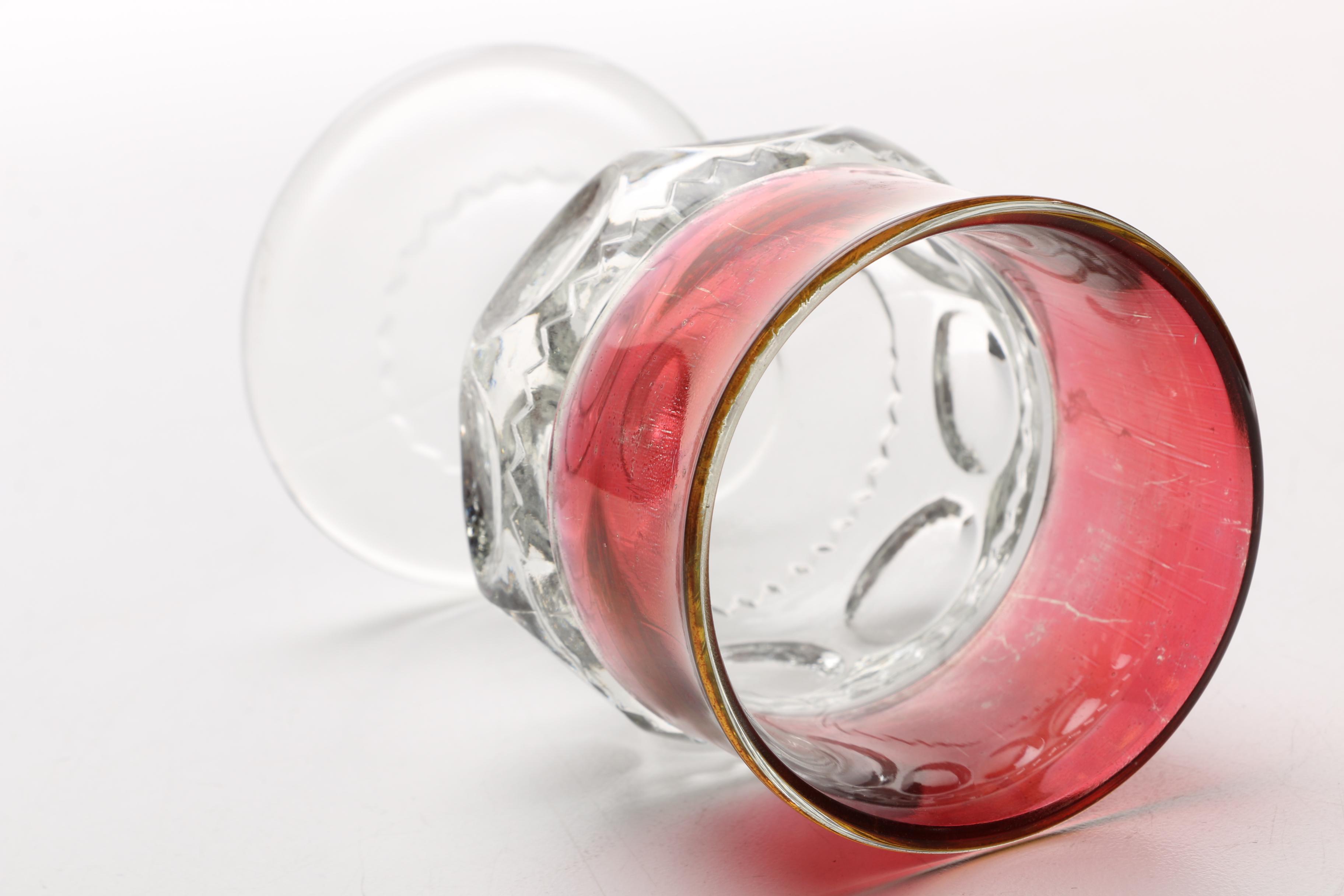 King's Crown-Cranberry Flashed Stemware