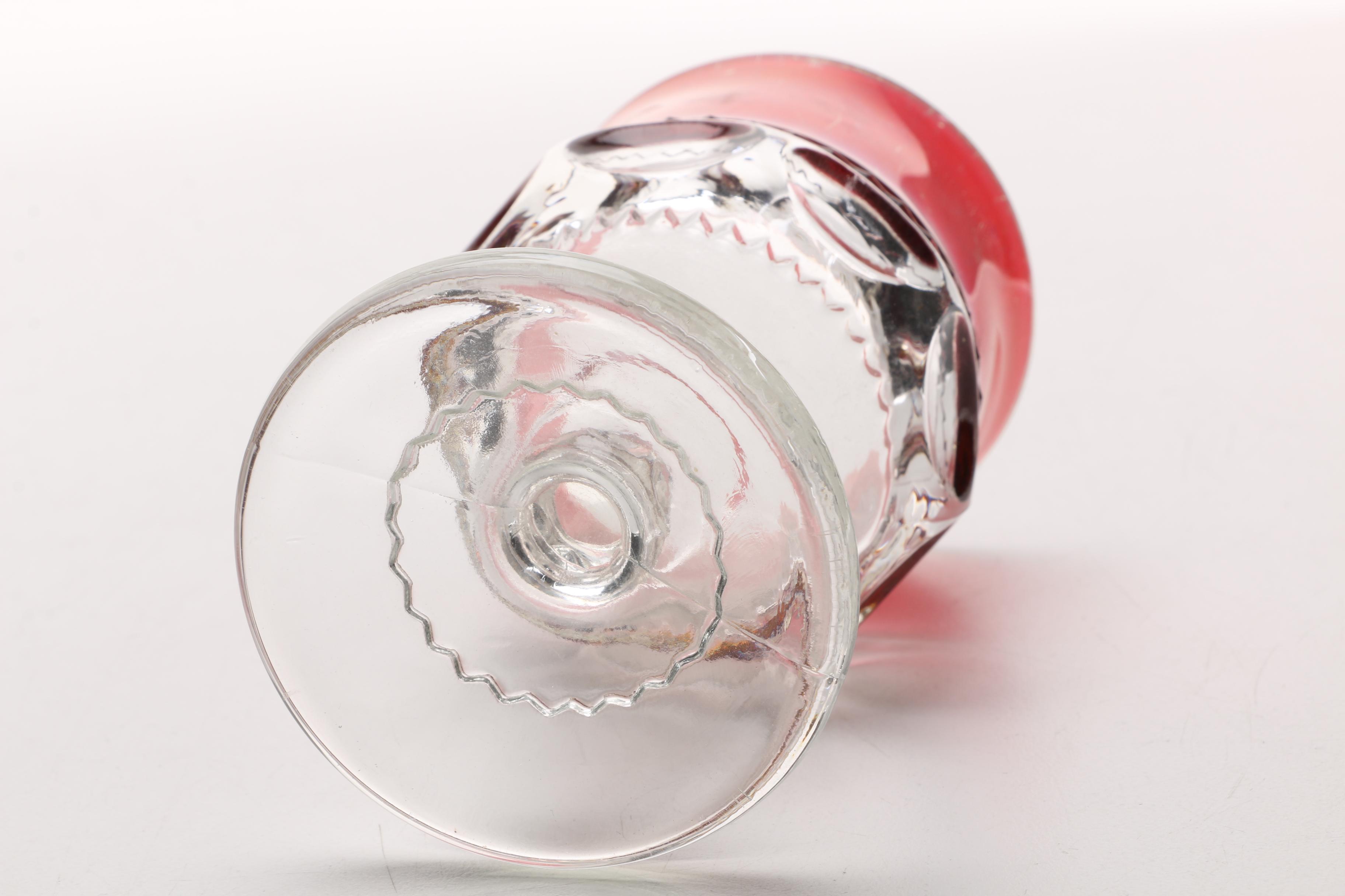 King's Crown-Cranberry Flashed Stemware