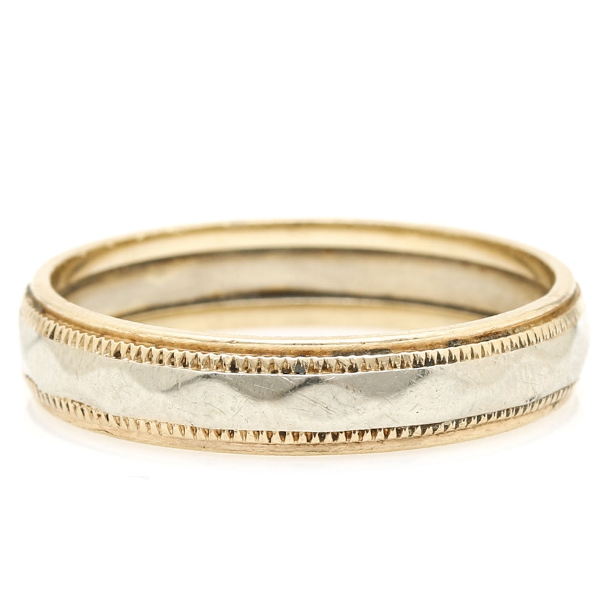 14K Yellow Gold Textured Band