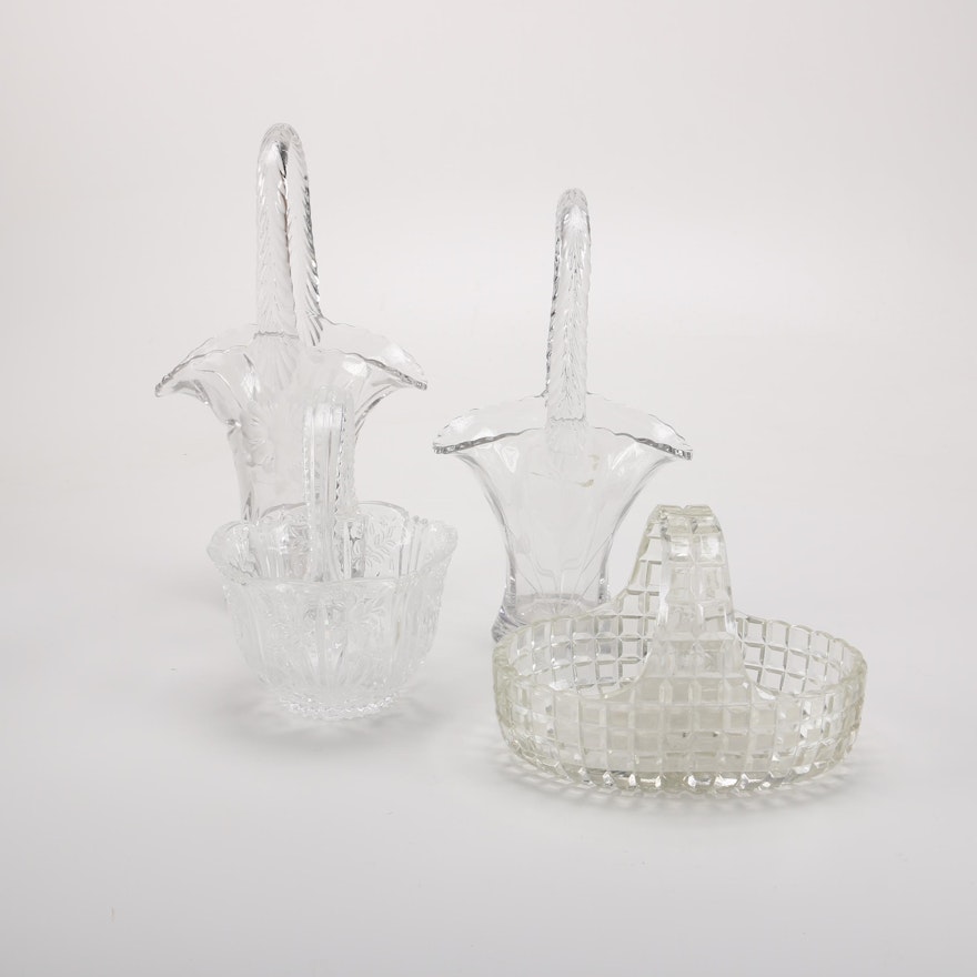 Clear Glass Flower Baskets