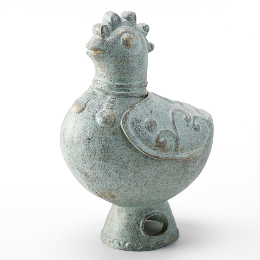 Chinese-Style Metal Chicken Censer