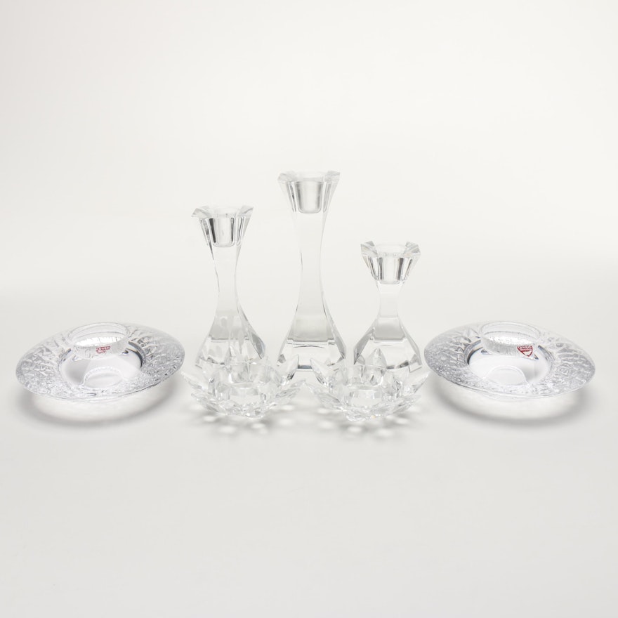 Crystal Candle Holders Including Orrefors and Villeroy & Boch