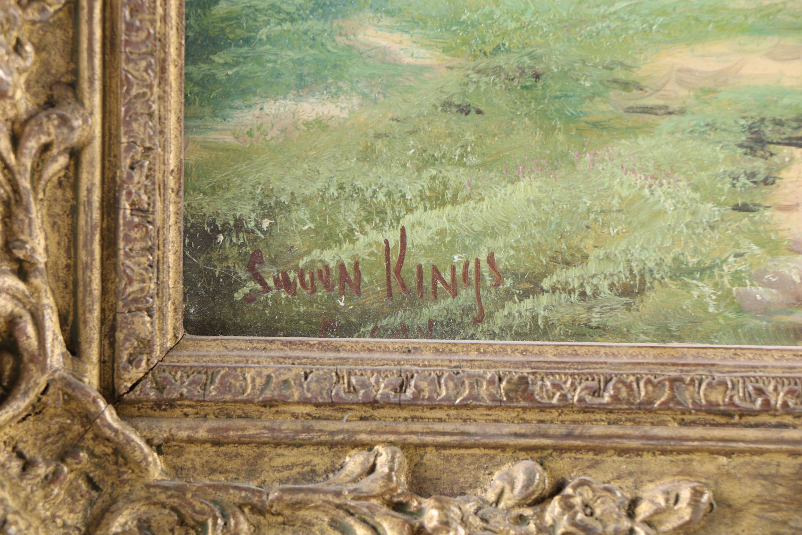 Kings Oil Painting on Board of Landscape With Bridge