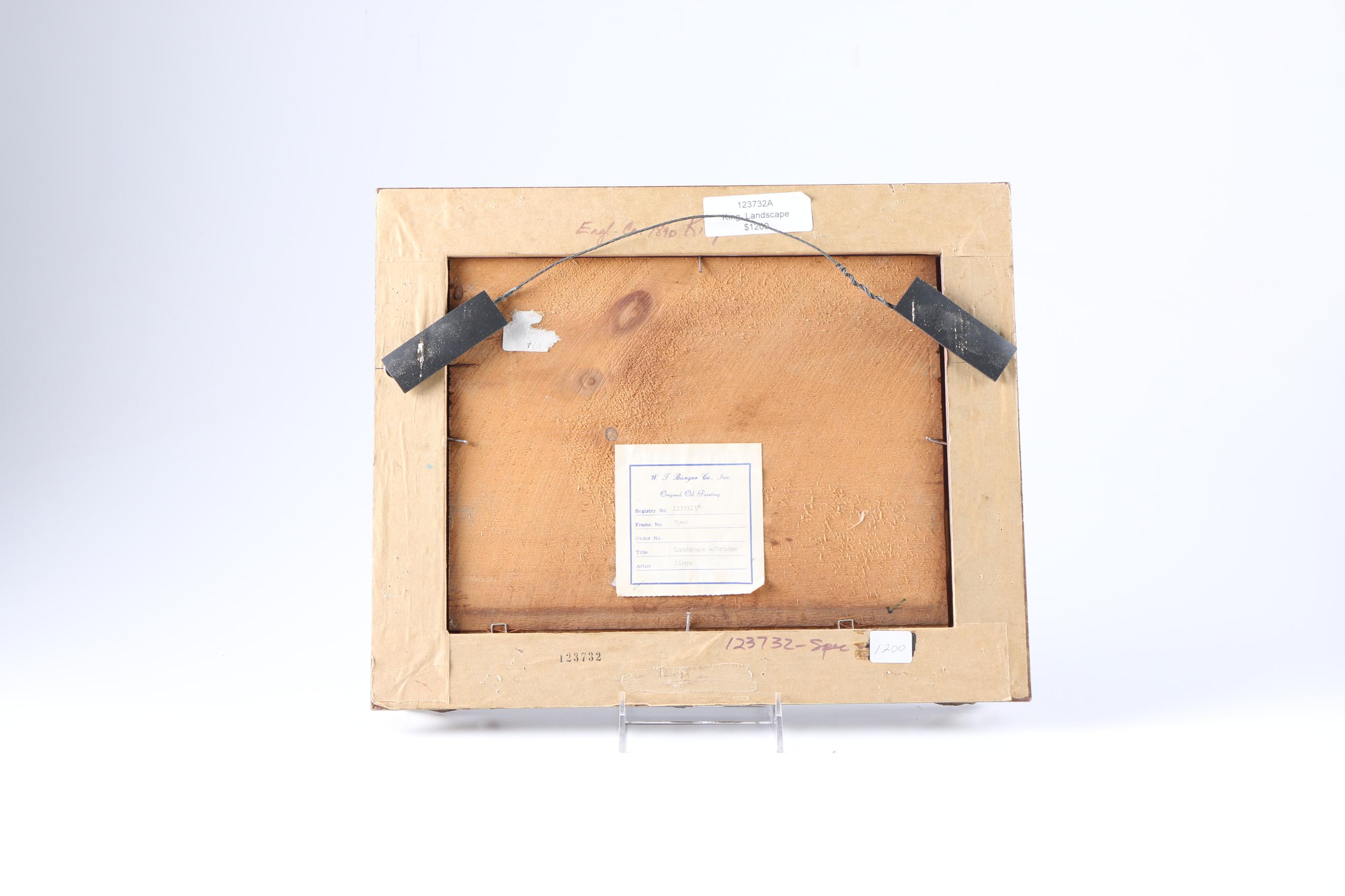 Kings Oil Painting on Board of Landscape With Bridge