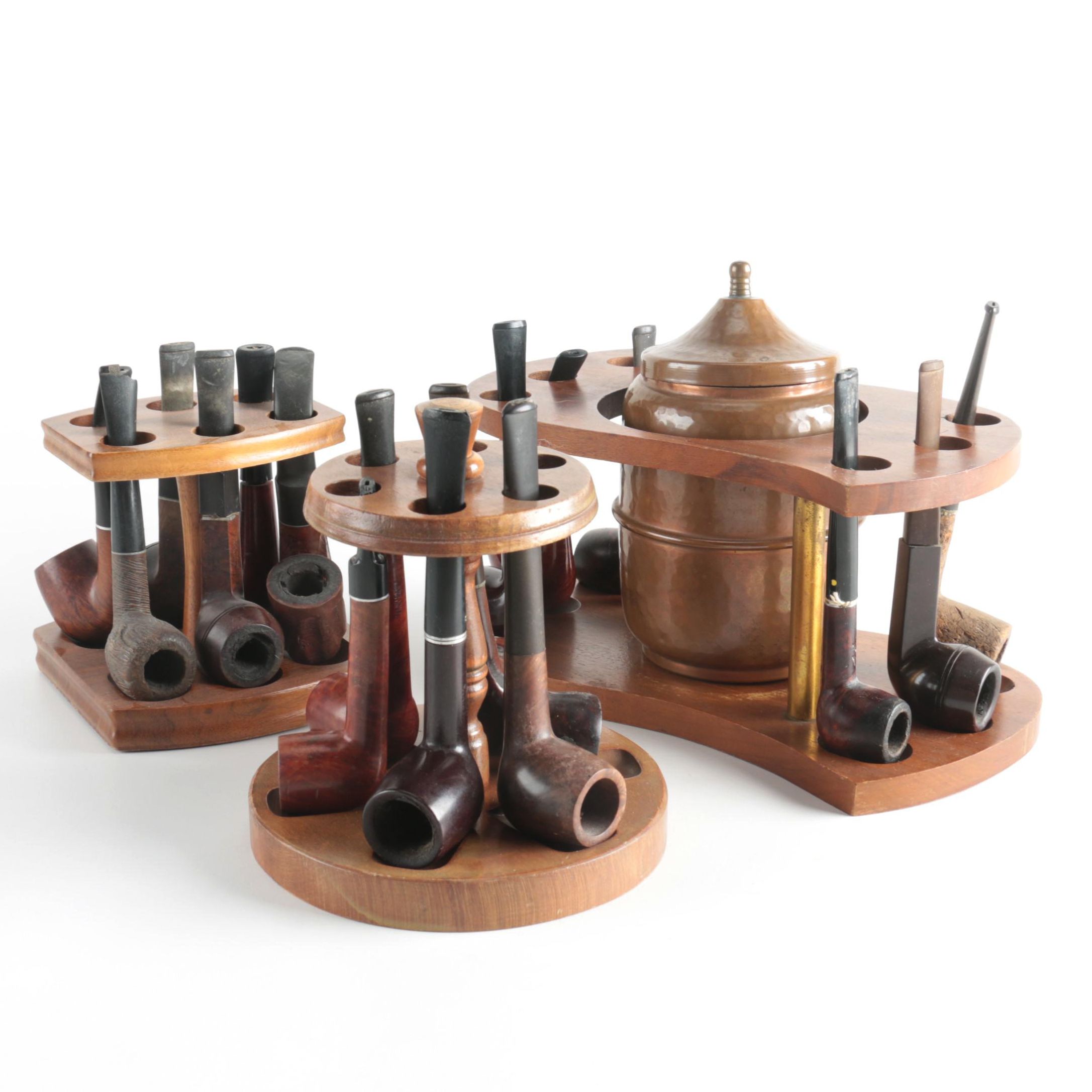 Pipes, Stands and Copper Tone Jar