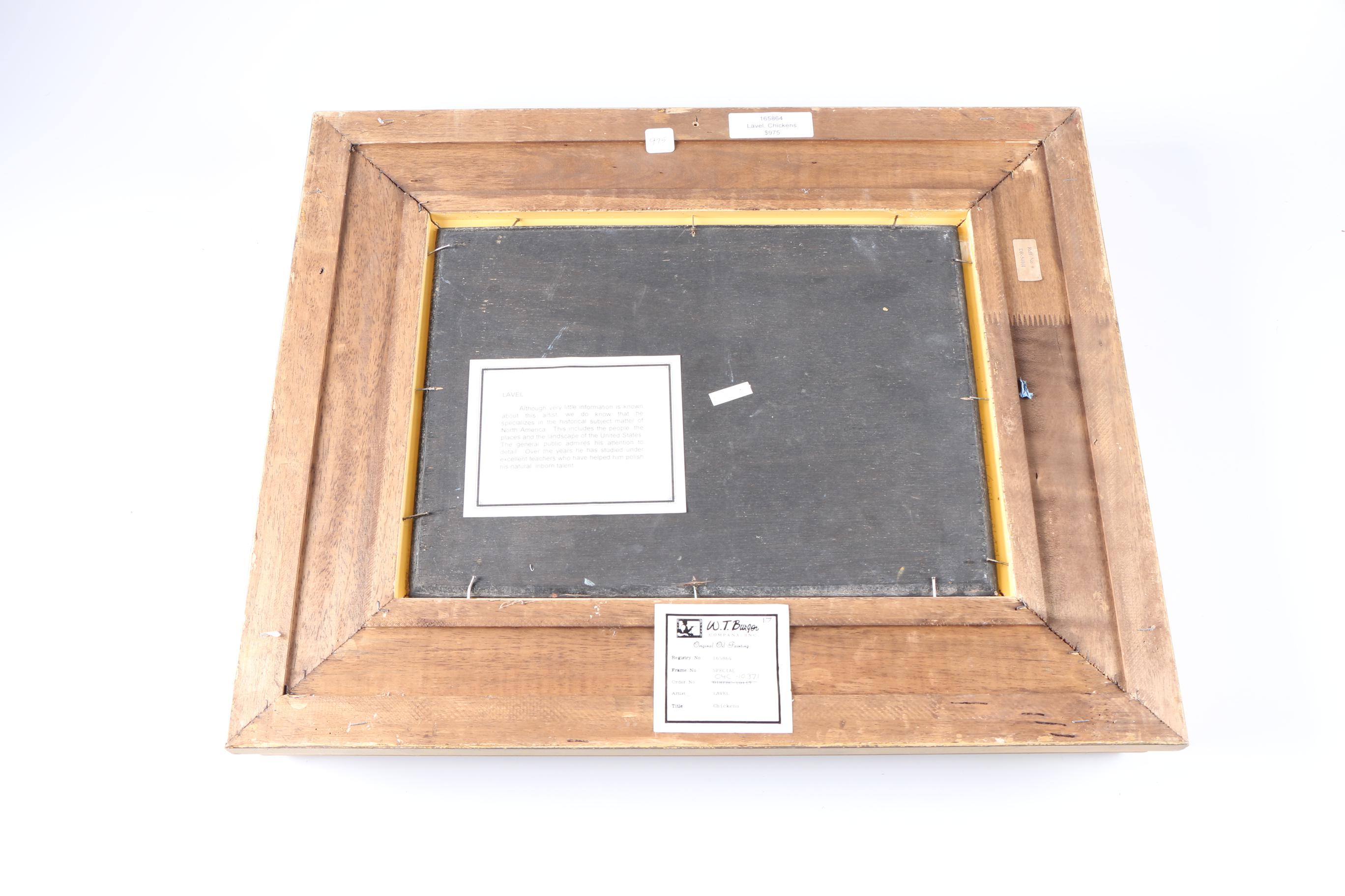 C. Lavel Oil Painting on Board "Chickens"