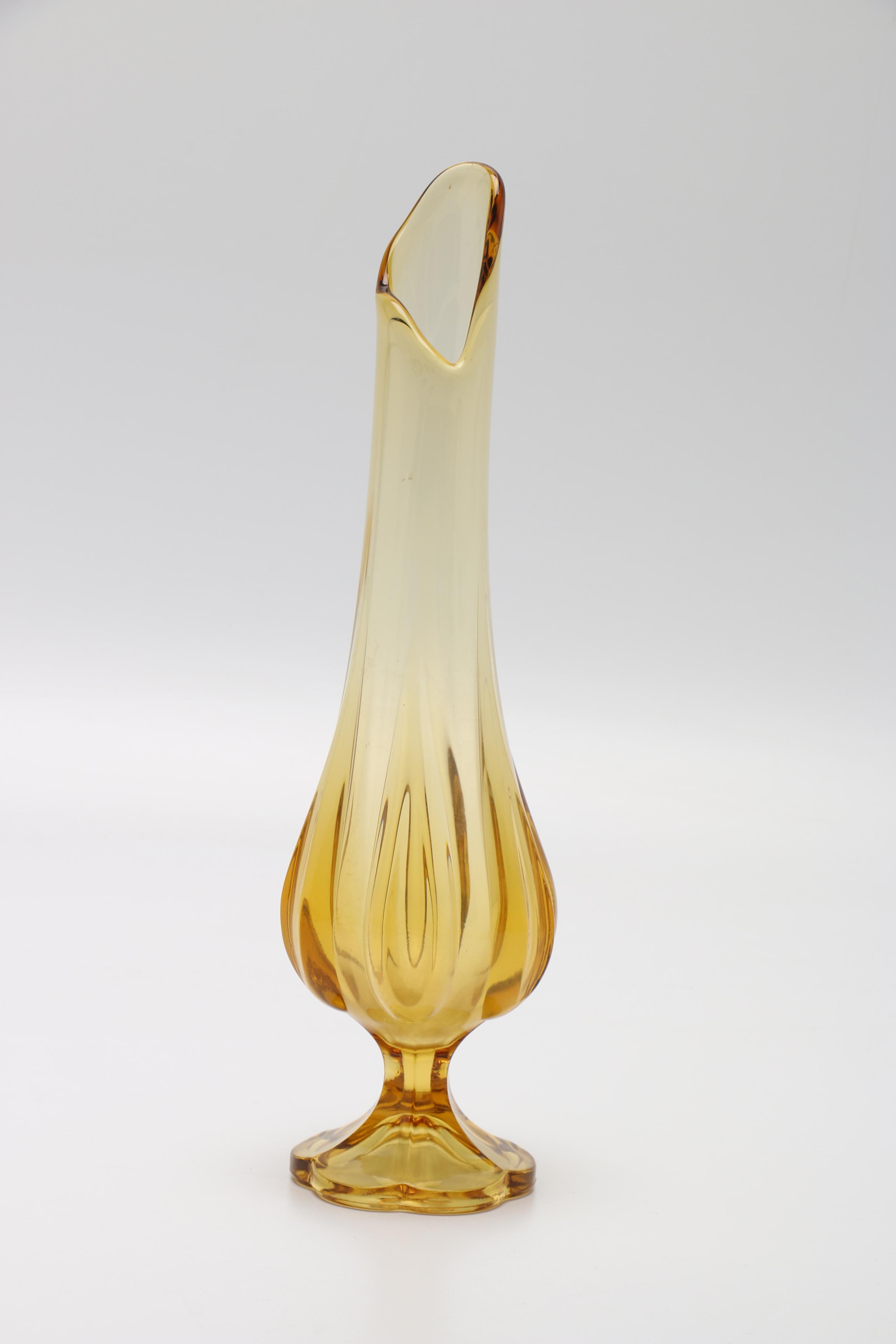 Vintage Swung Glass Vase and Sorbet Bowls