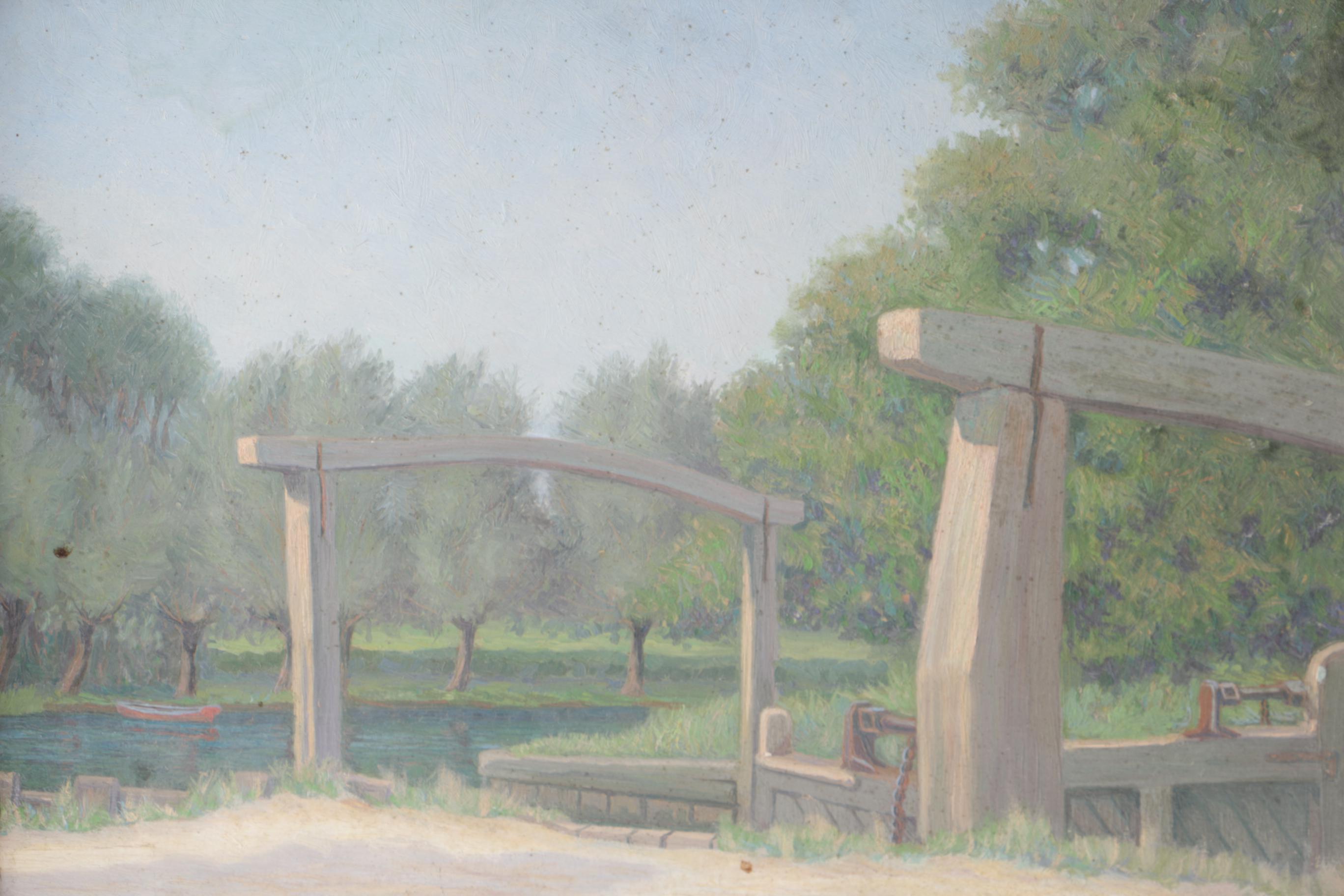 Charles J. Stokoe Oil Painting on Canvas Board of Landscape