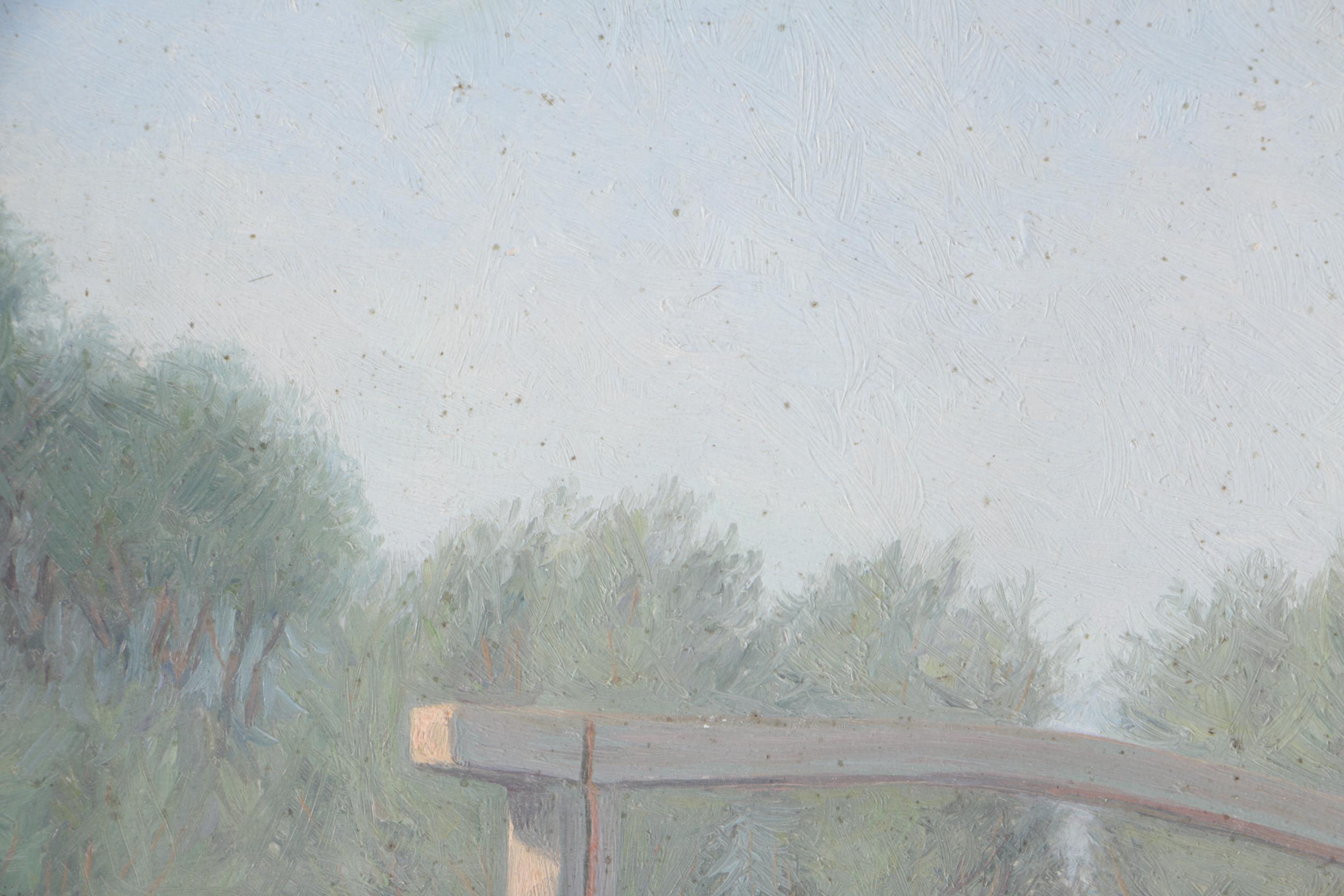 Charles J. Stokoe Oil Painting on Canvas Board of Landscape