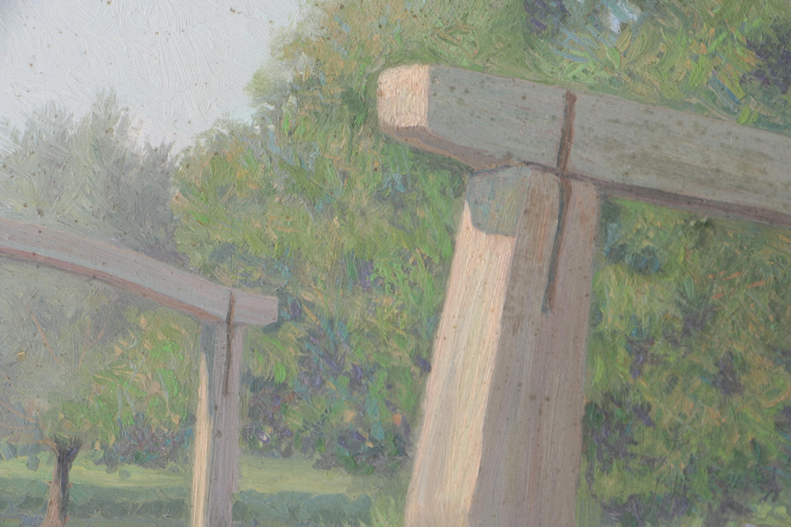 Charles J. Stokoe Oil Painting on Canvas Board of Landscape