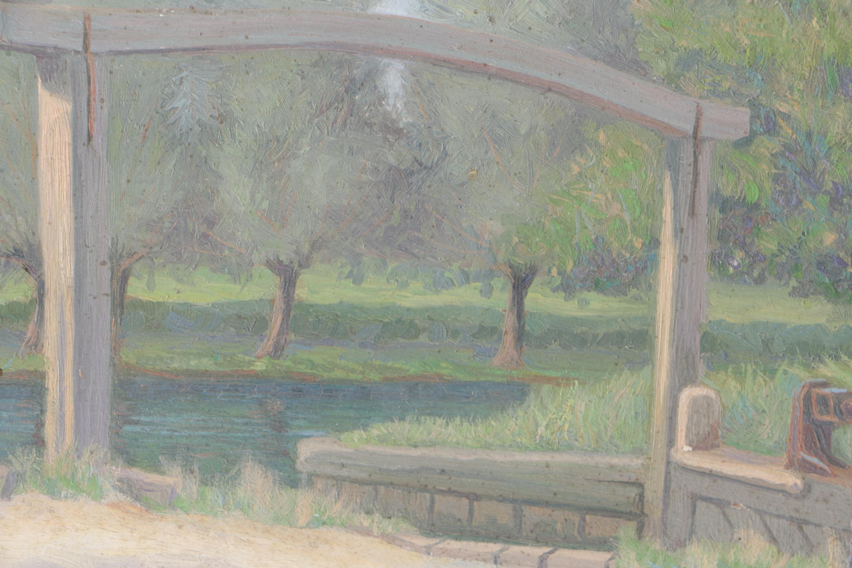 Charles J. Stokoe Oil Painting on Canvas Board of Landscape