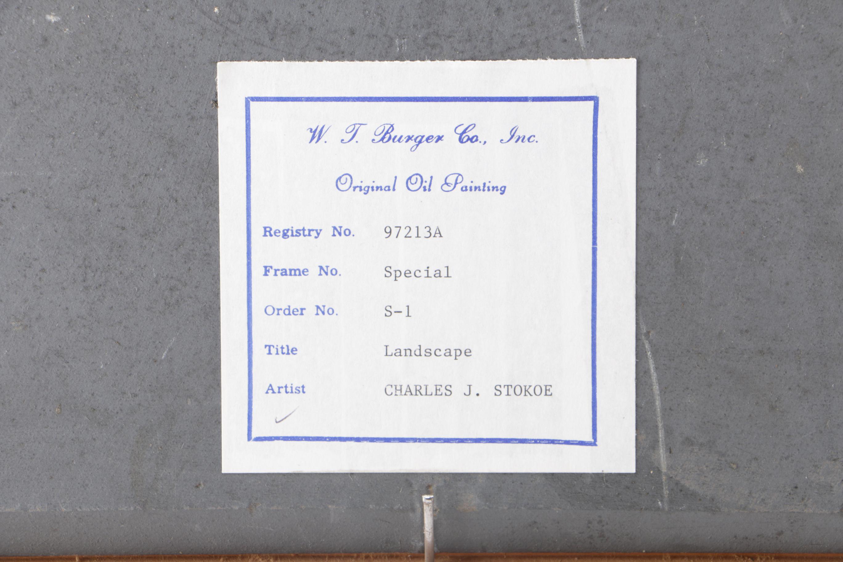 Charles J. Stokoe Oil Painting on Canvas Board of Landscape